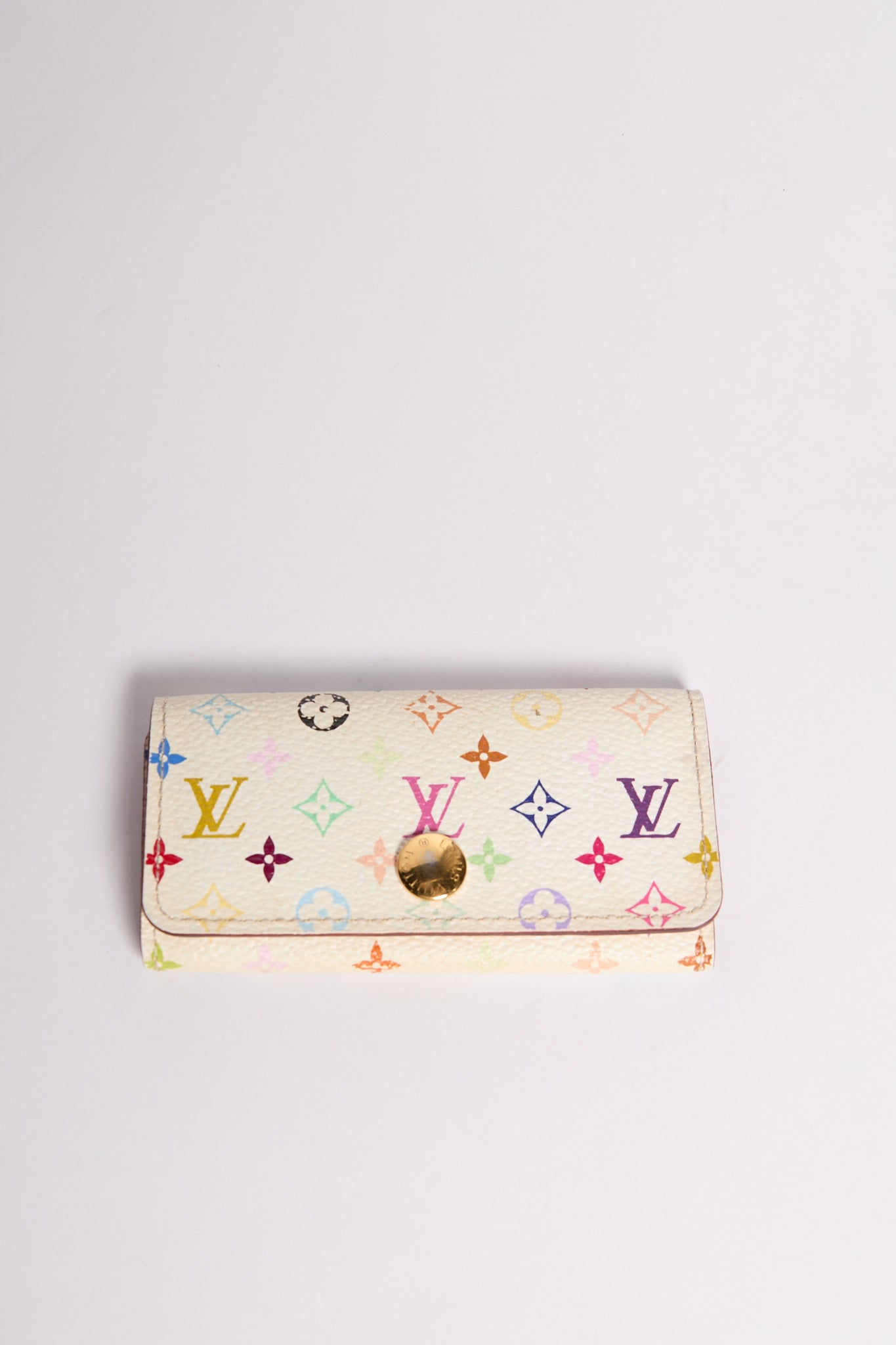 Louis Vuitton White Murakami Monogram Multicolor Key Case