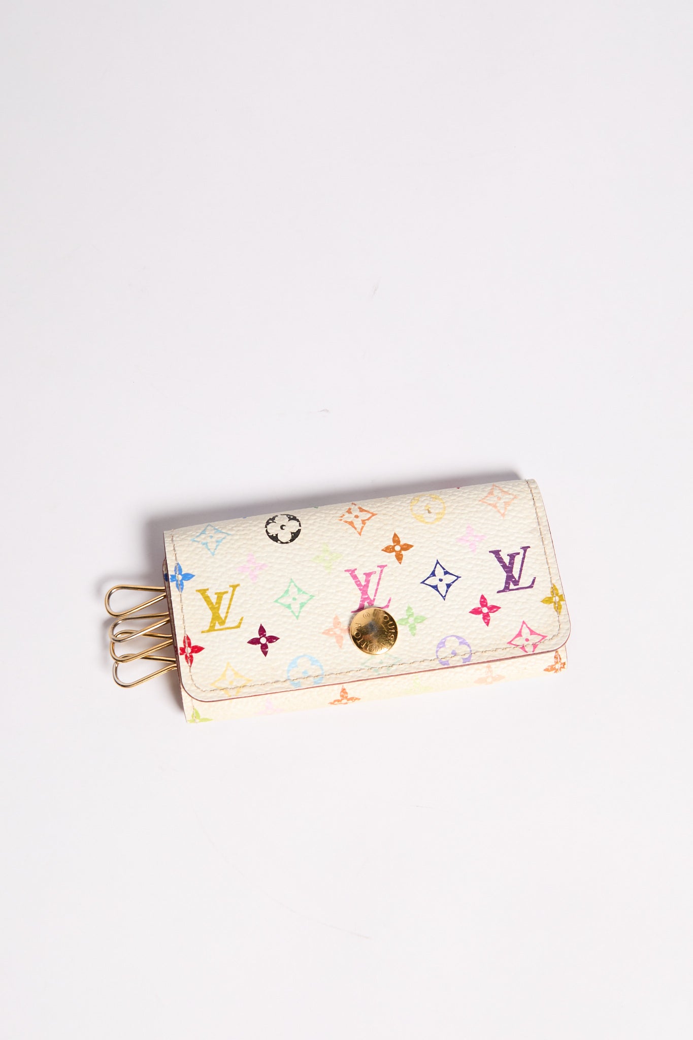 Louis Vuitton White Murakami Monogram Multicolor Key Case