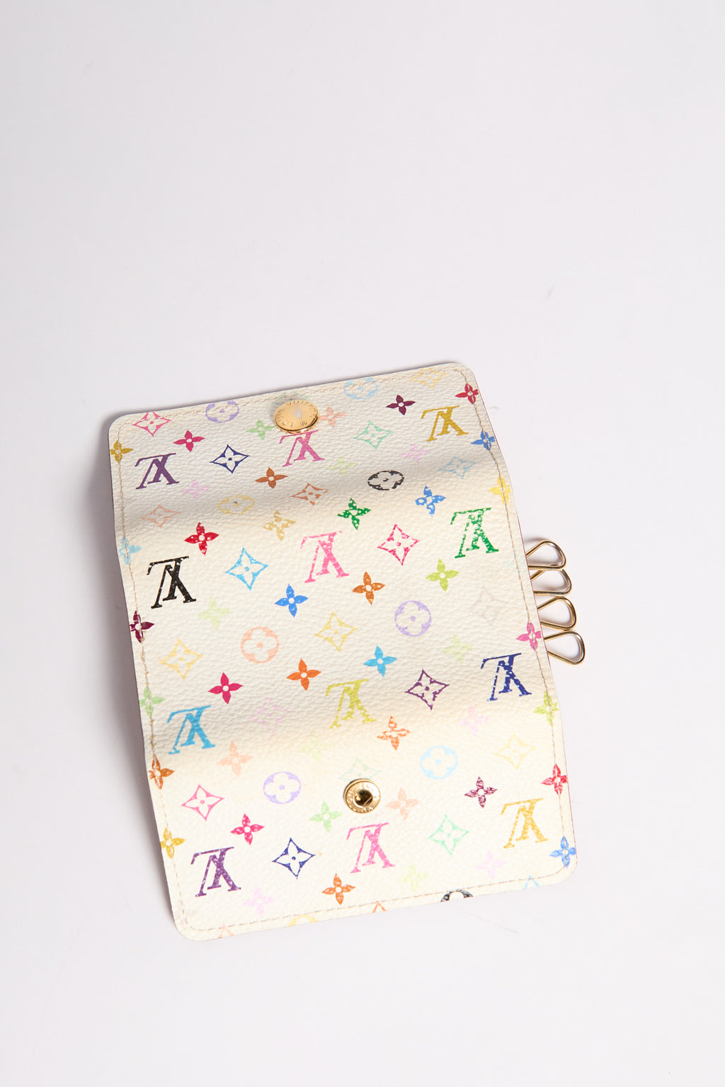Louis Vuitton White Murakami Monogram Multicolor Key Case