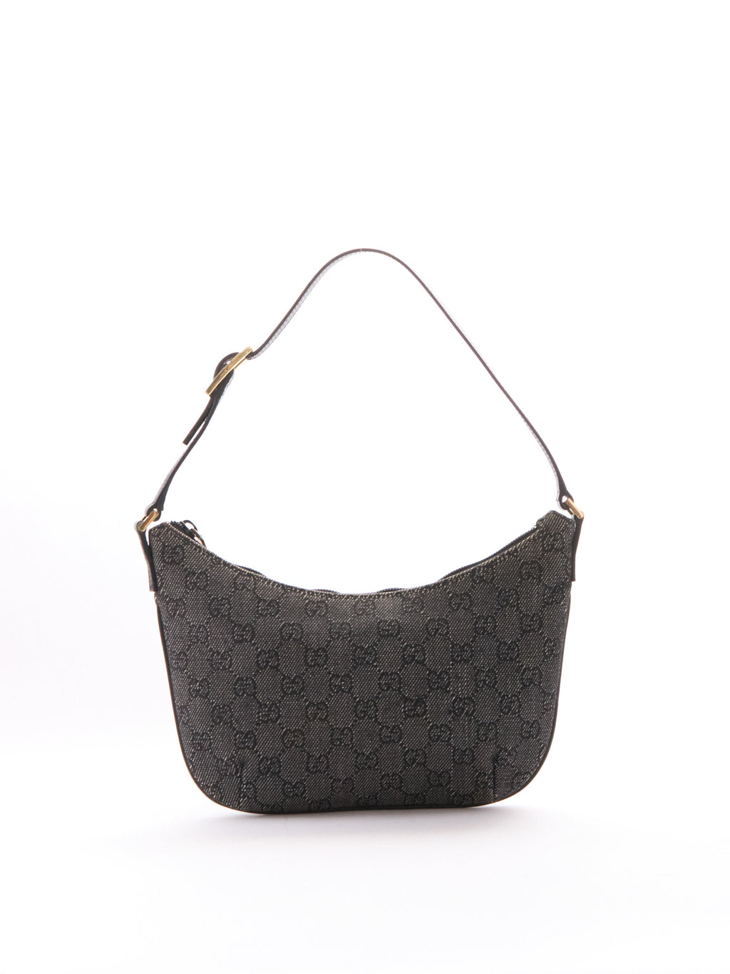 Gucci Black Canvas GG Monogram Half Moon Bag