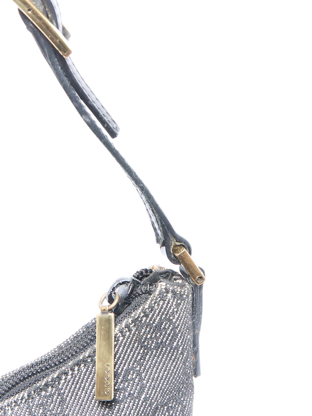 Gucci Black Canvas GG Monogram Half Moon Bag