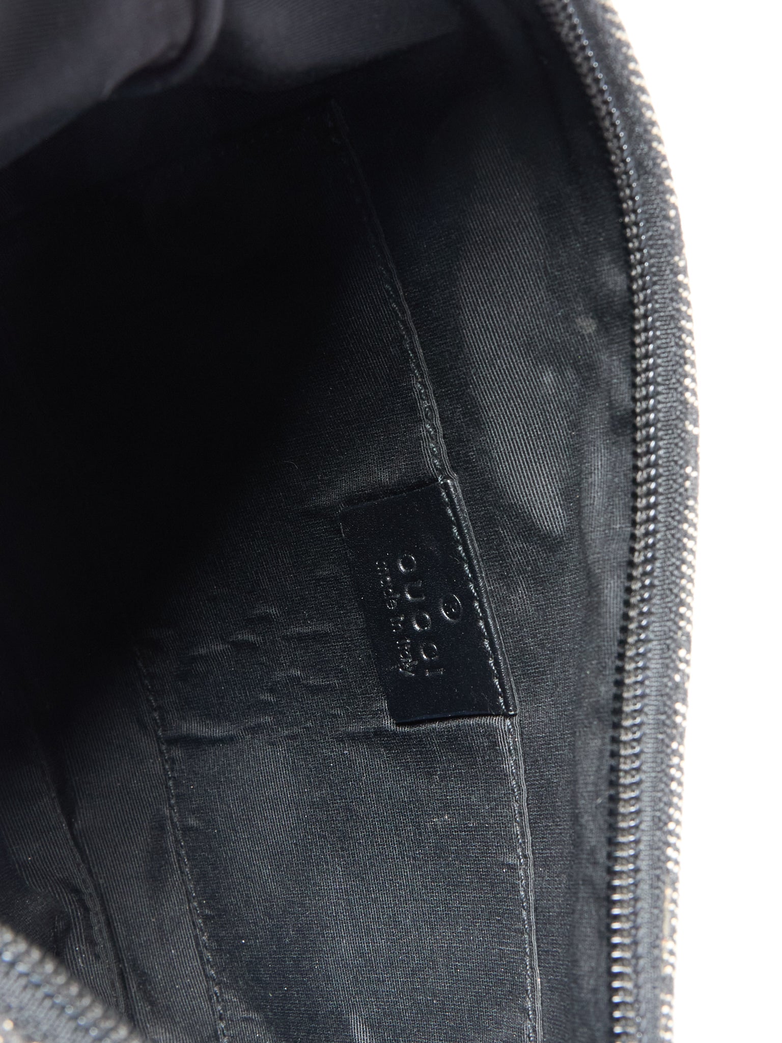 Gucci Black Canvas GG Monogram Half Moon Bag