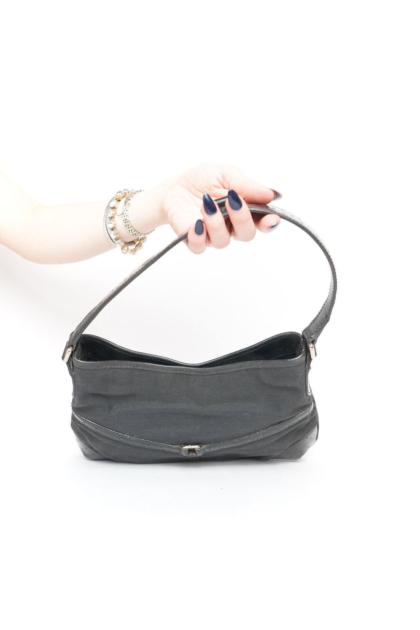 Gucci Reins GG Black Leather Shoulder Bag