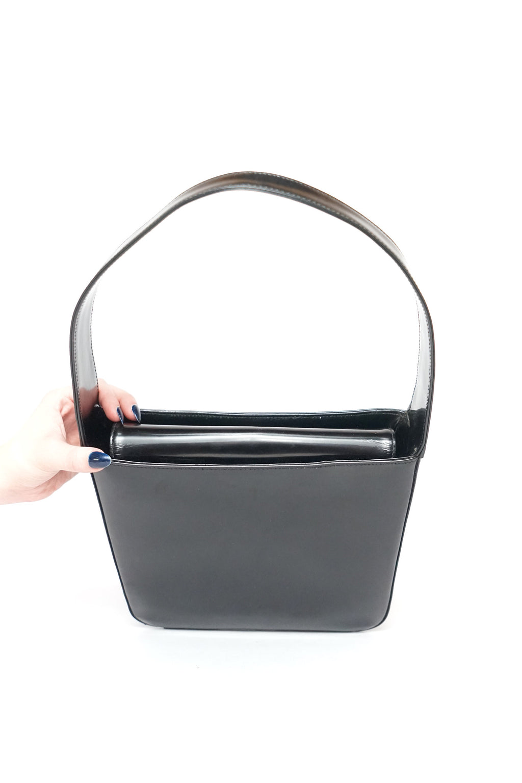 Gucci Black Embossed GG Patent Shoulder Bag
