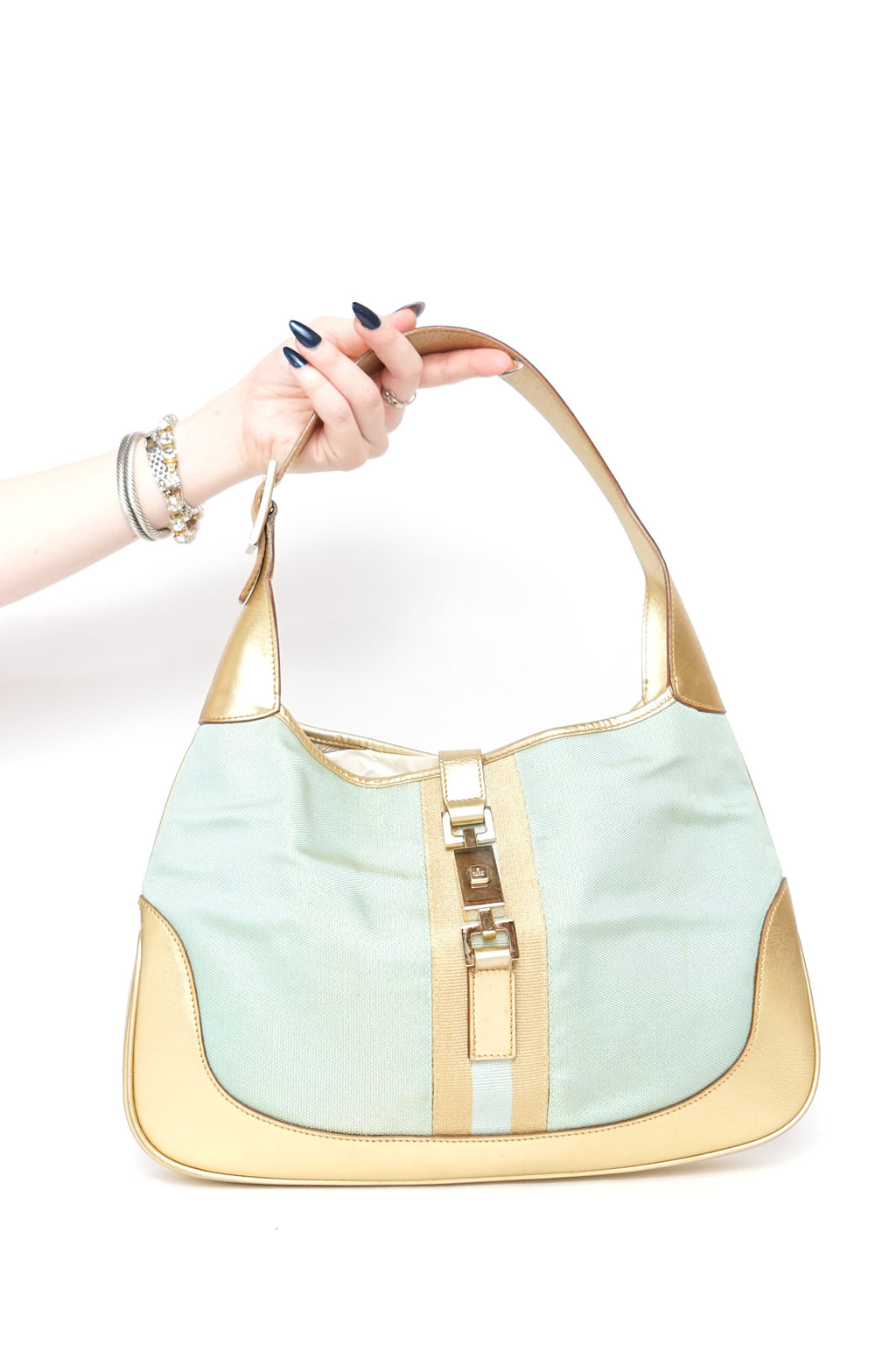 Gucci Blue Gold Jackie Shoulder Bag