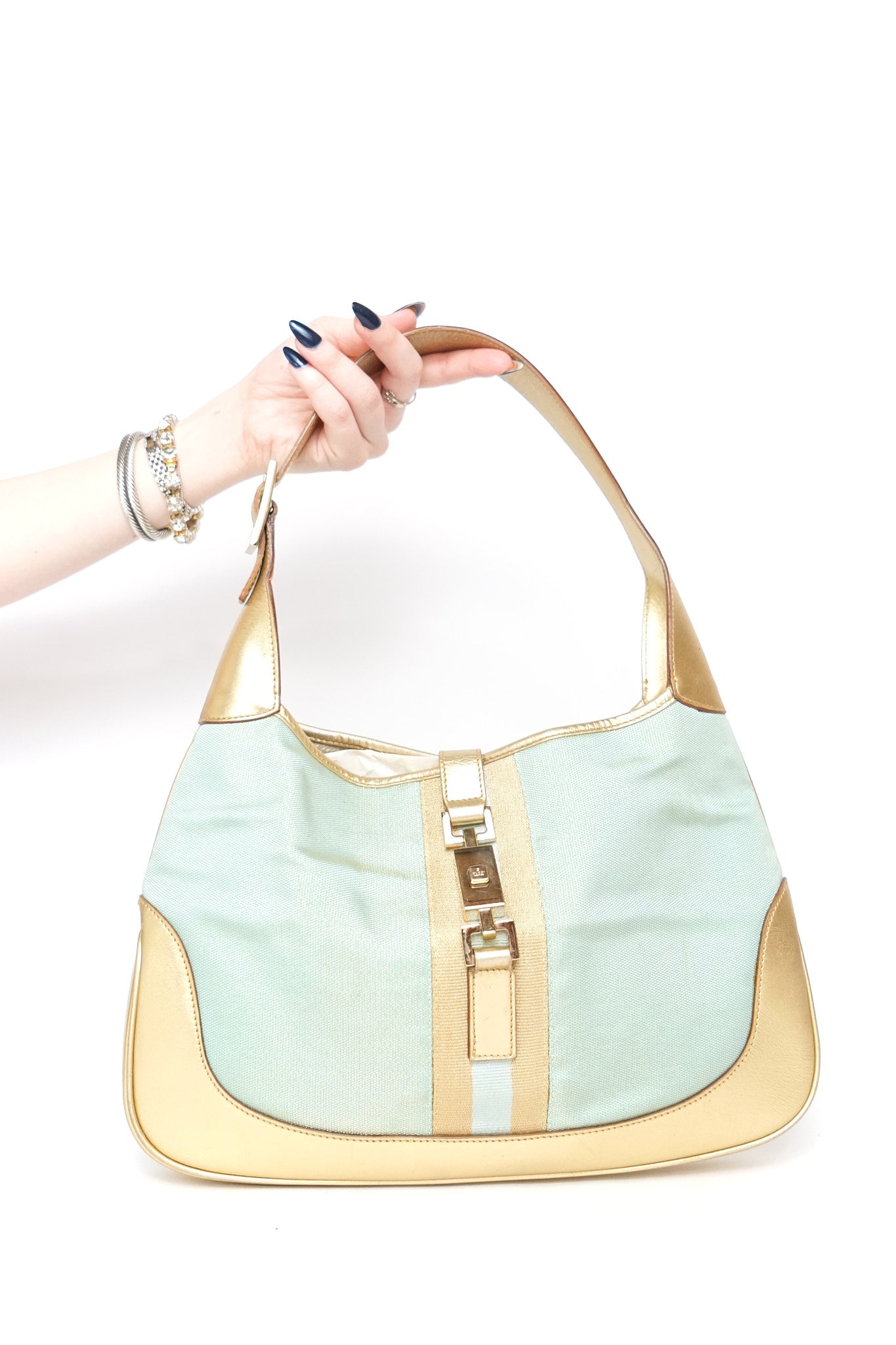 Gucci Blue Gold Jackie Shoulder Bag