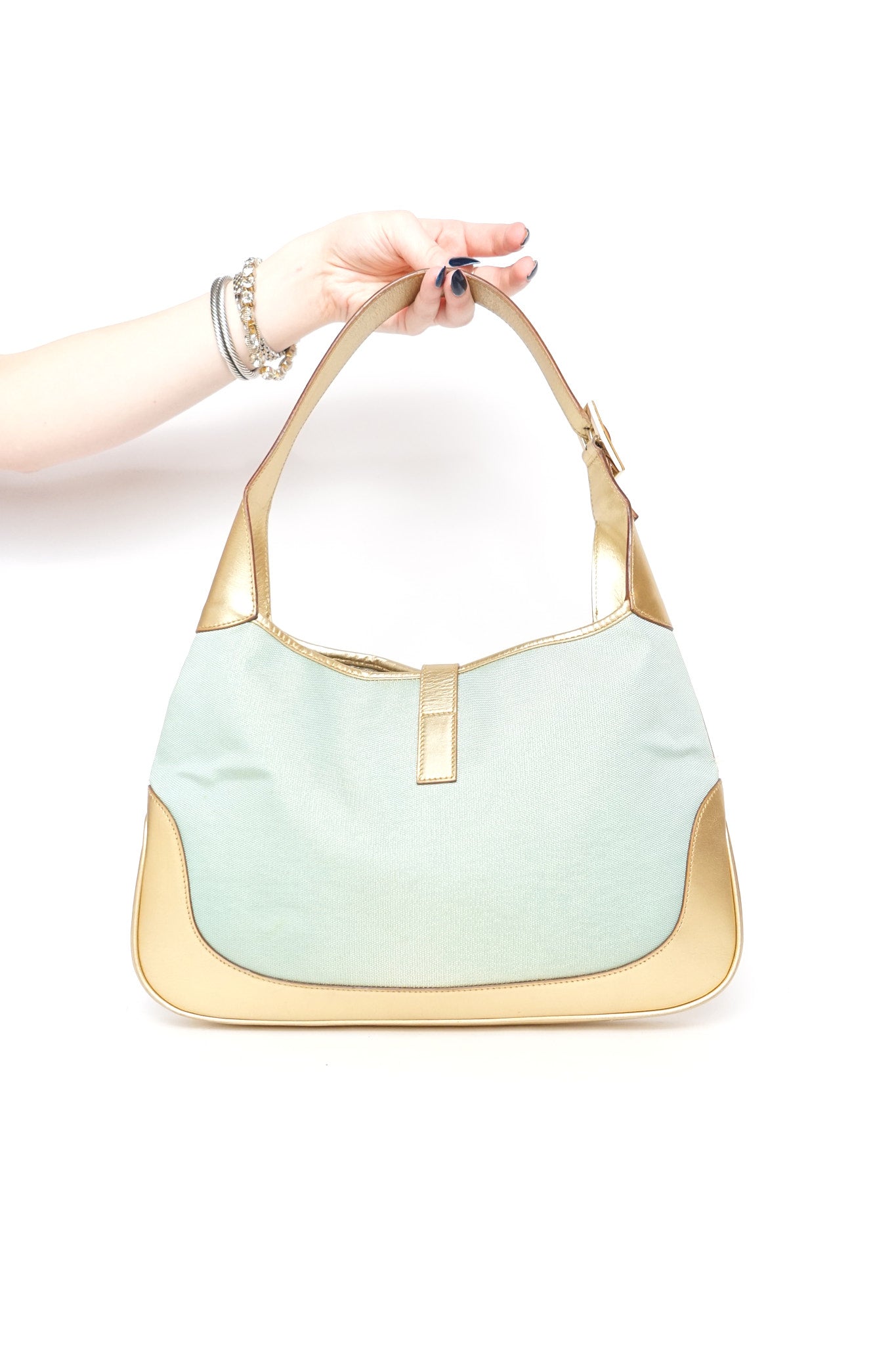 Gucci Blue Gold Jackie Shoulder Bag
