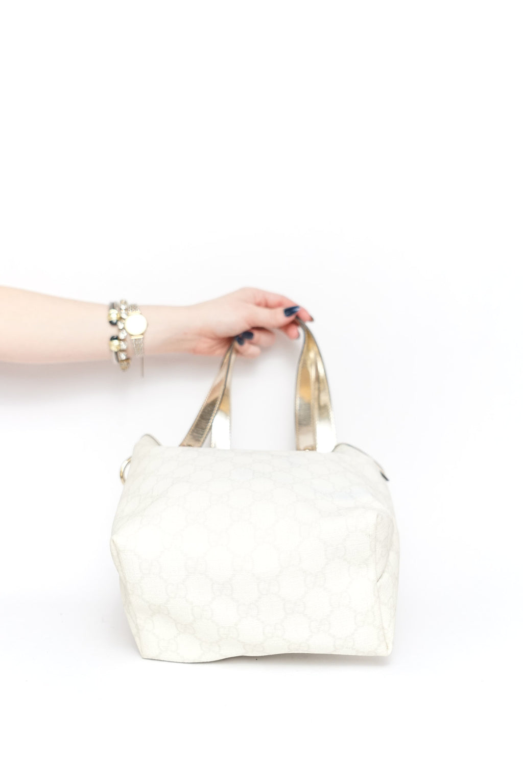 Gucci Silver Monogram Tote