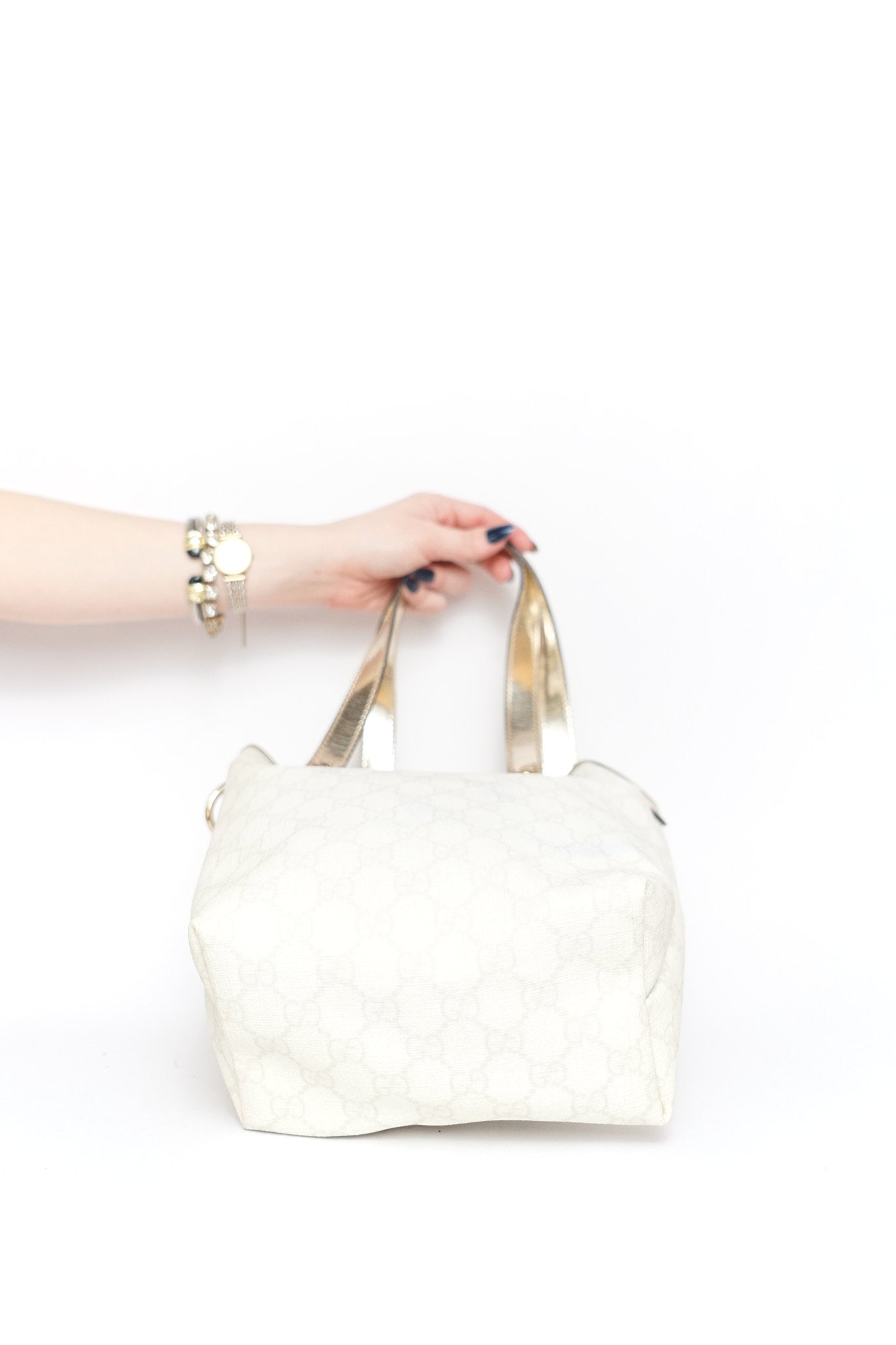 Gucci Silver Monogram Tote