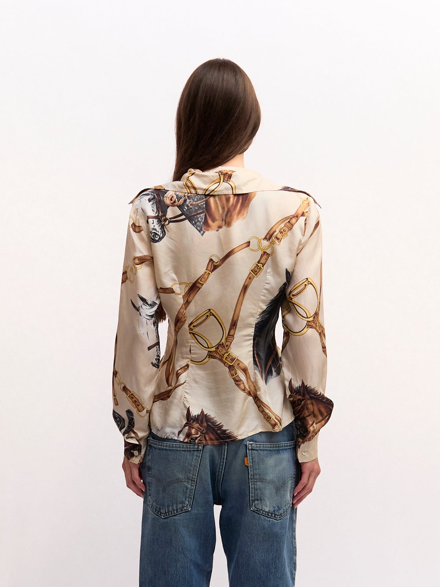 Dolce & Gabbana Horse Print Silk Blouse