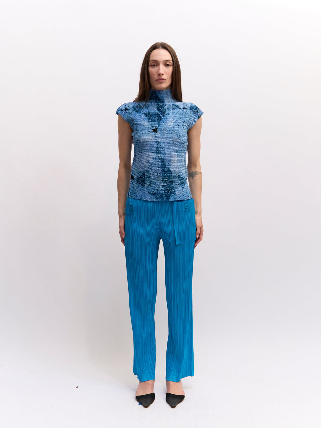 Pleats Please Blue Pocket Pants