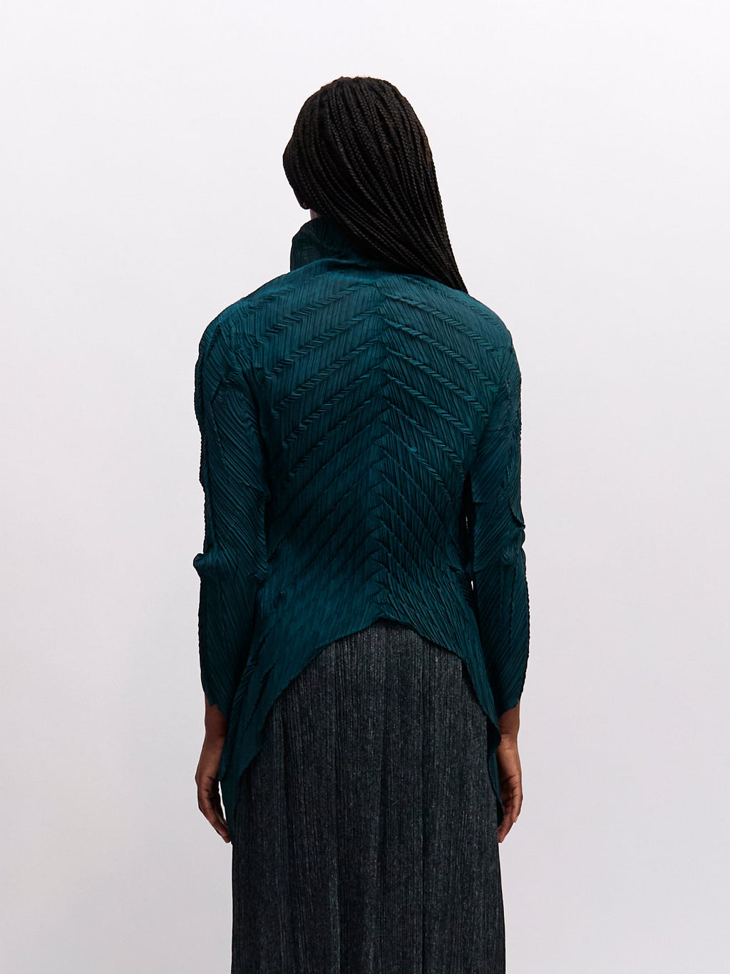 1998 Issey Miyake Pleated V-Cut Hem Top