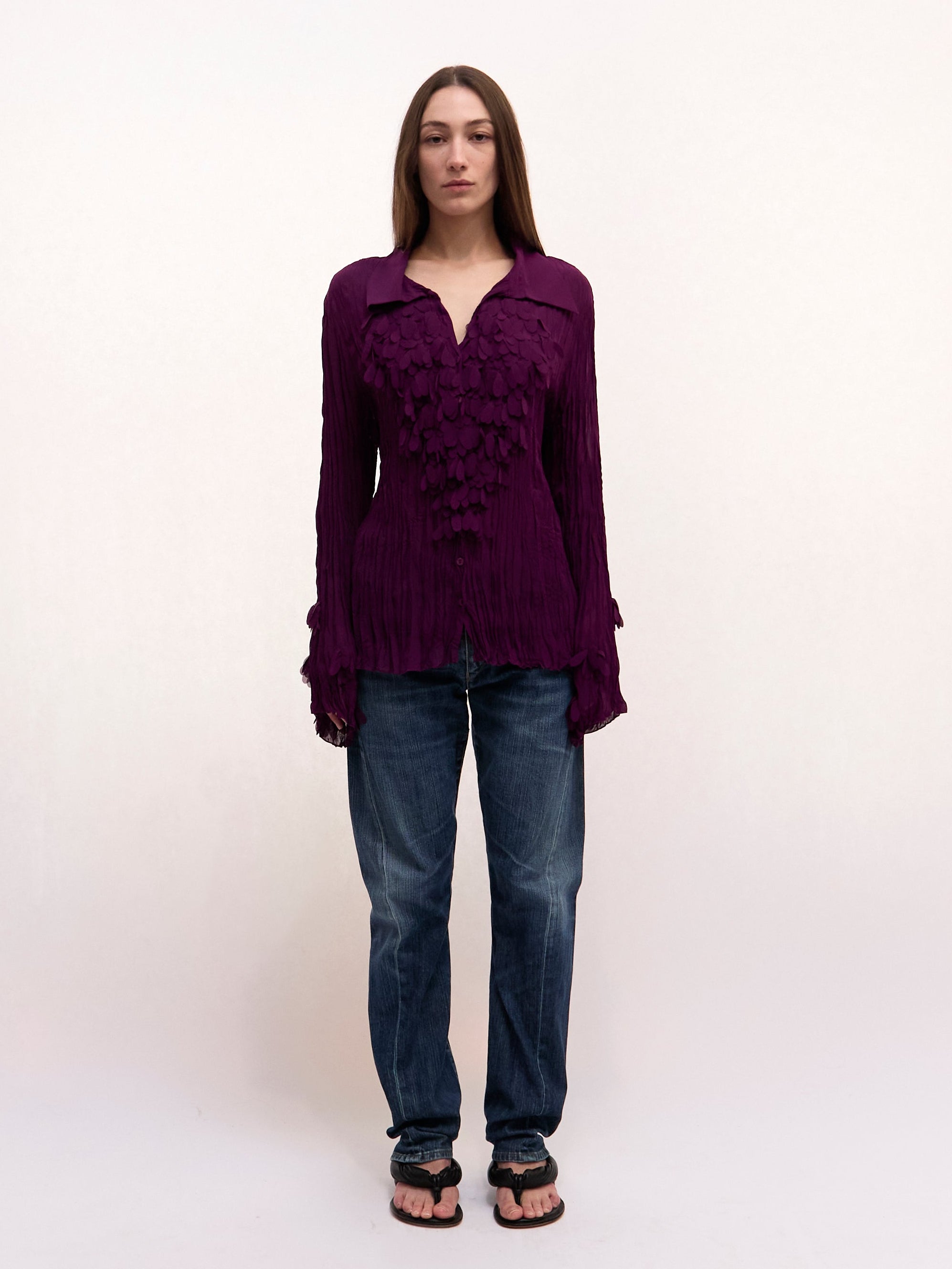 Vintage Purple Flounce Blouse