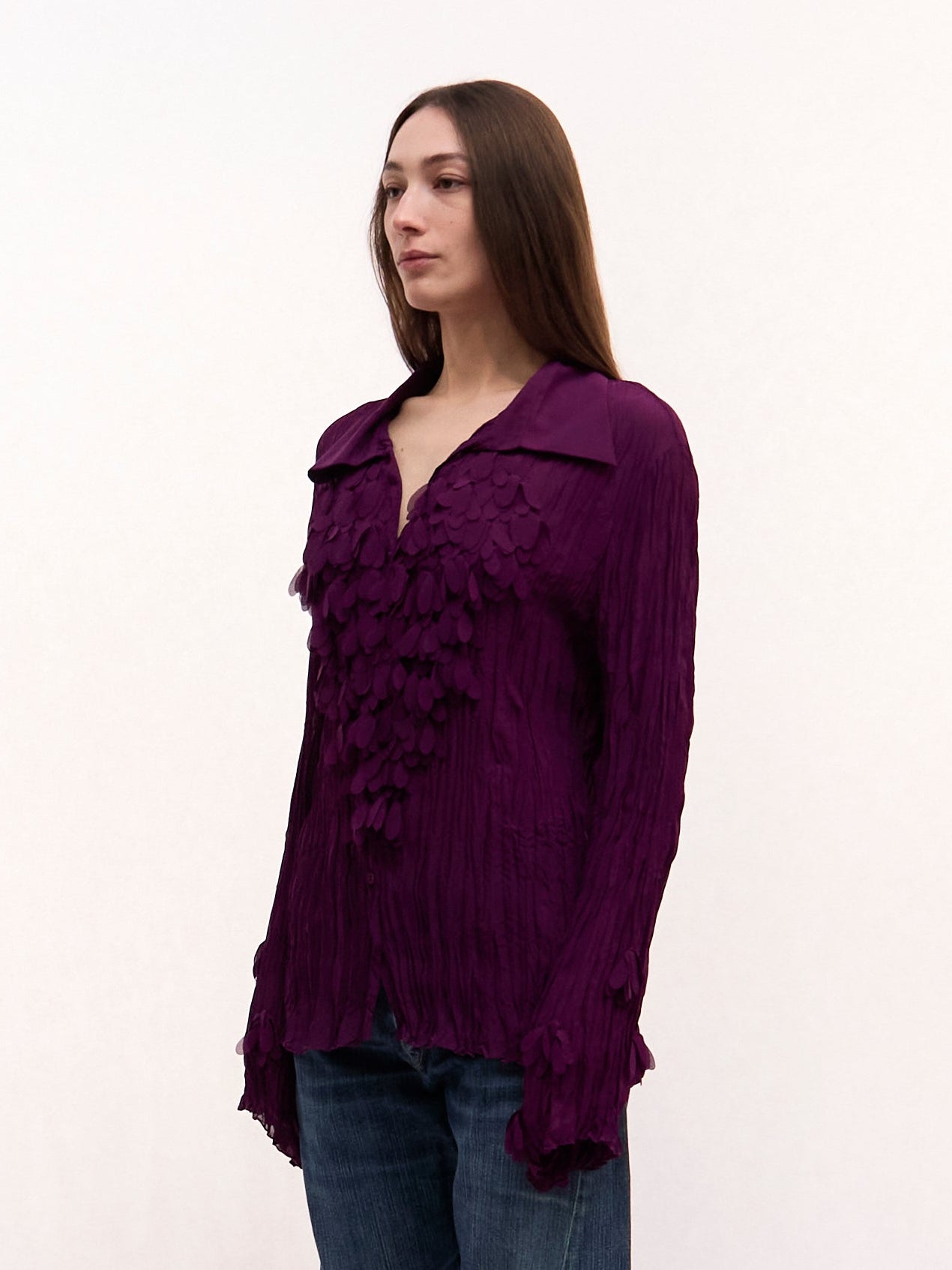 Vintage Purple Flounce Blouse