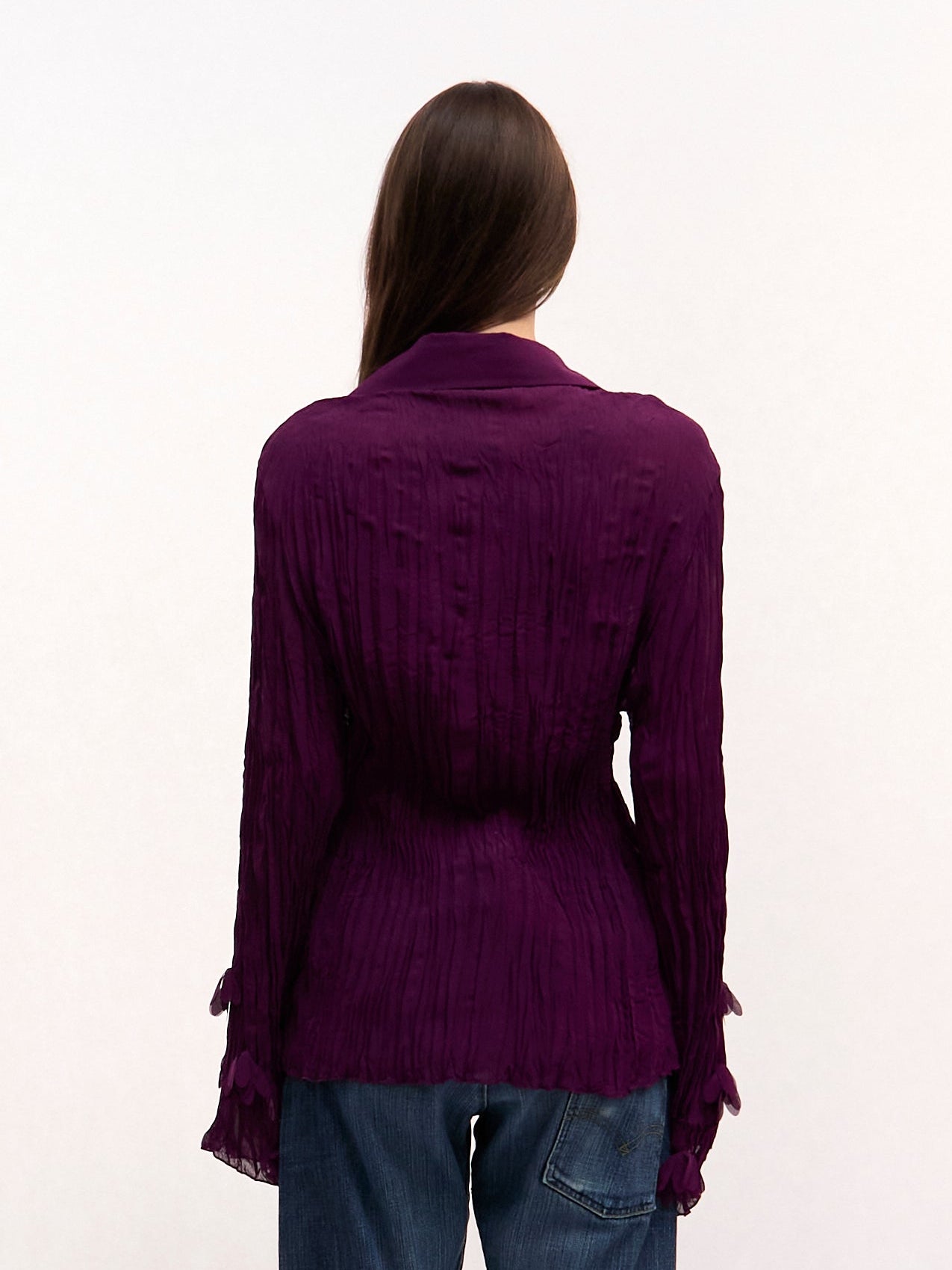 Vintage Purple Flounce Blouse