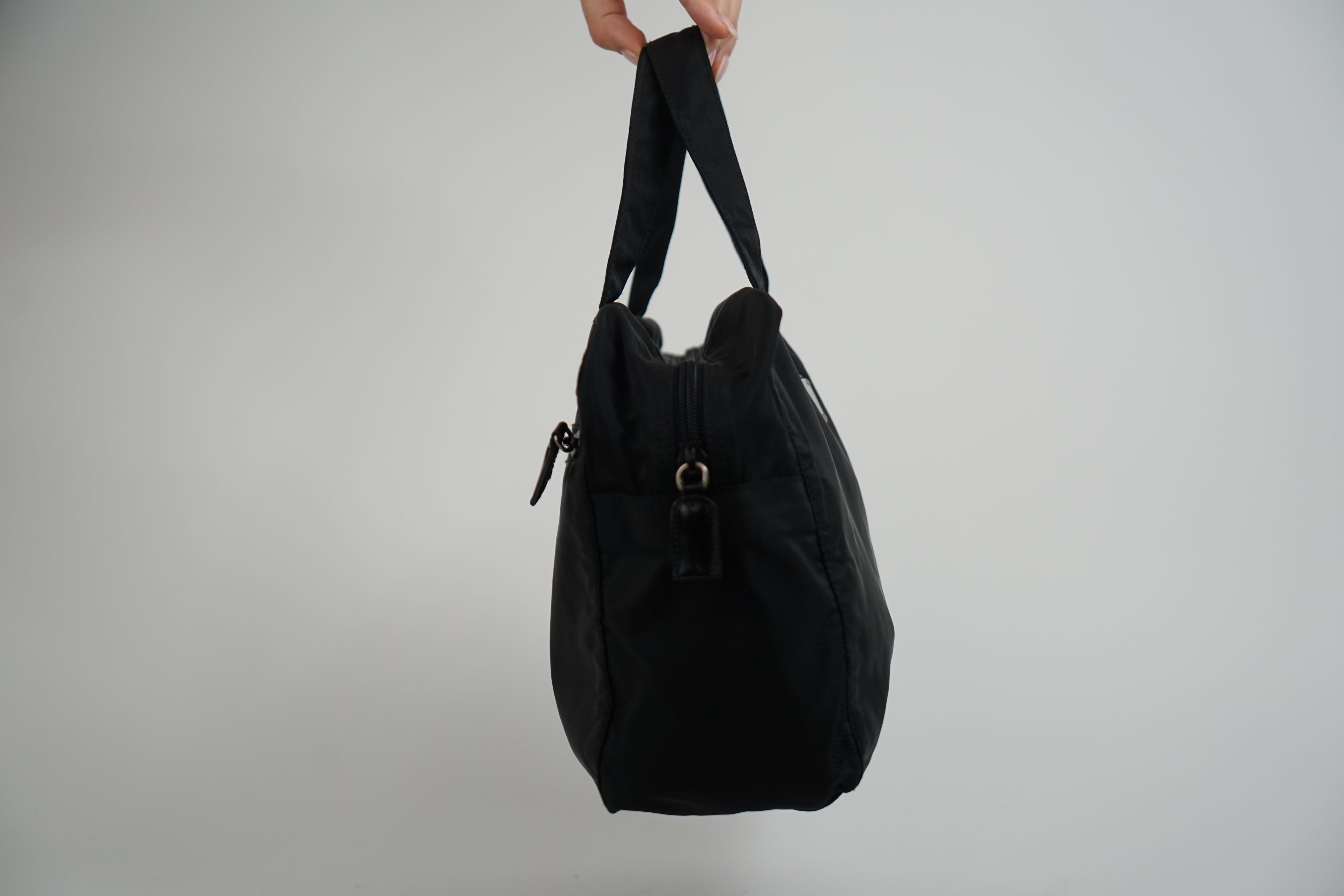 Prada Black Nylon Top Handle Bag