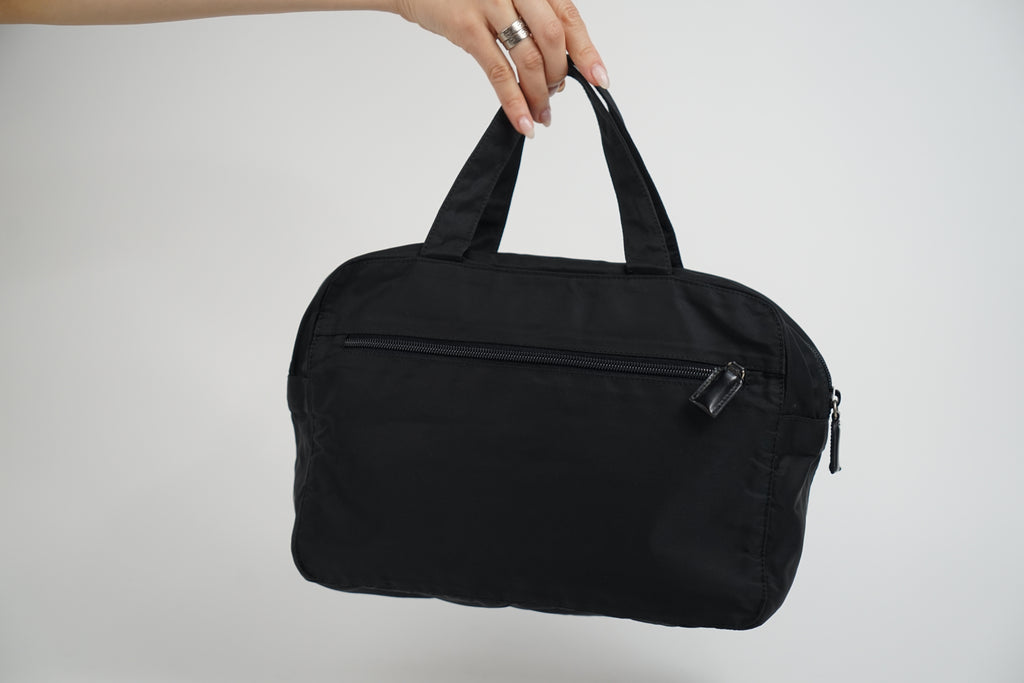Prada Black Nylon Top Handle Bag