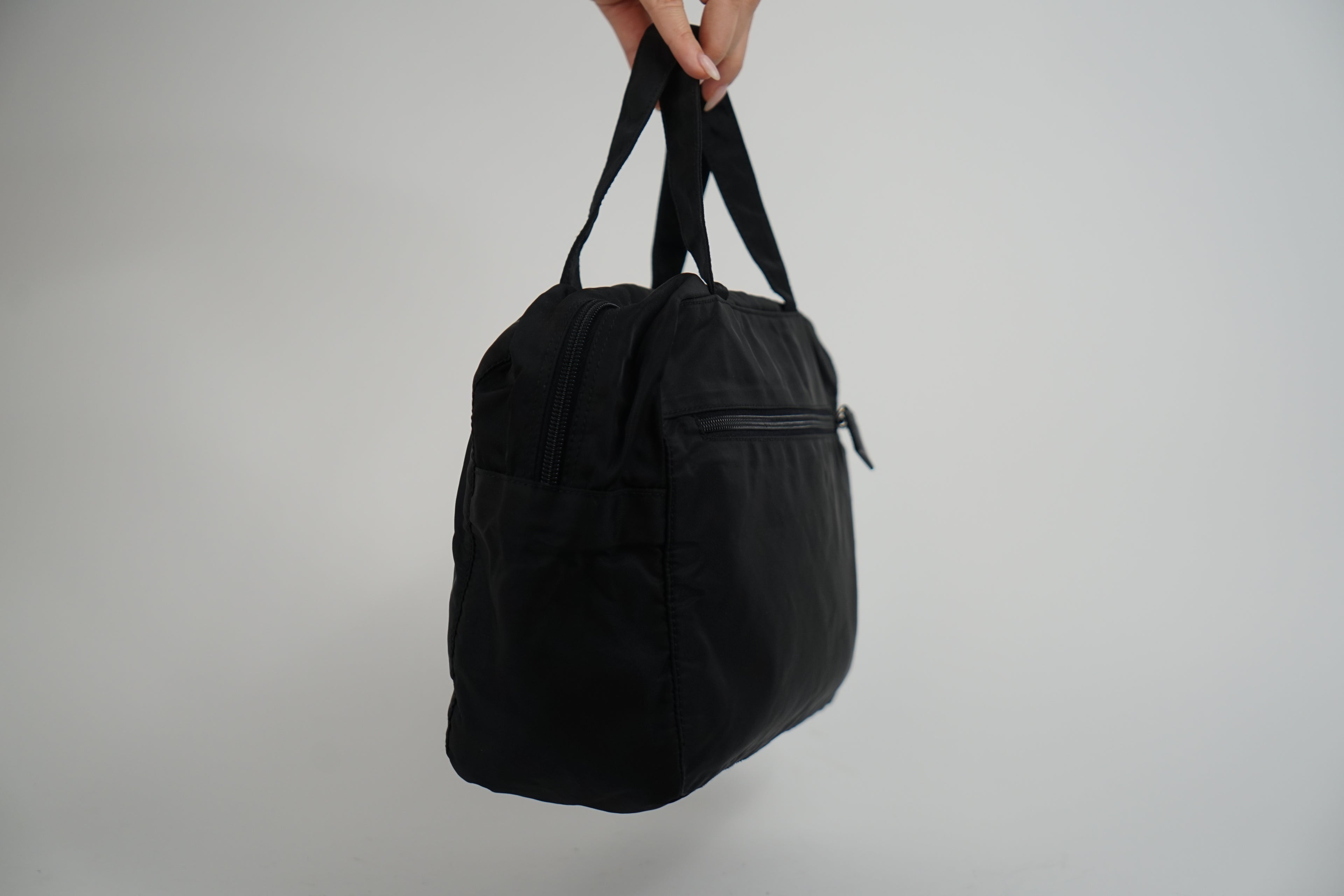 Prada Black Nylon Top Handle Bag