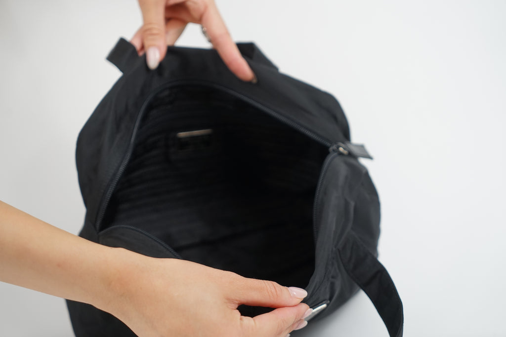 Prada Black Nylon Top Handle Bag