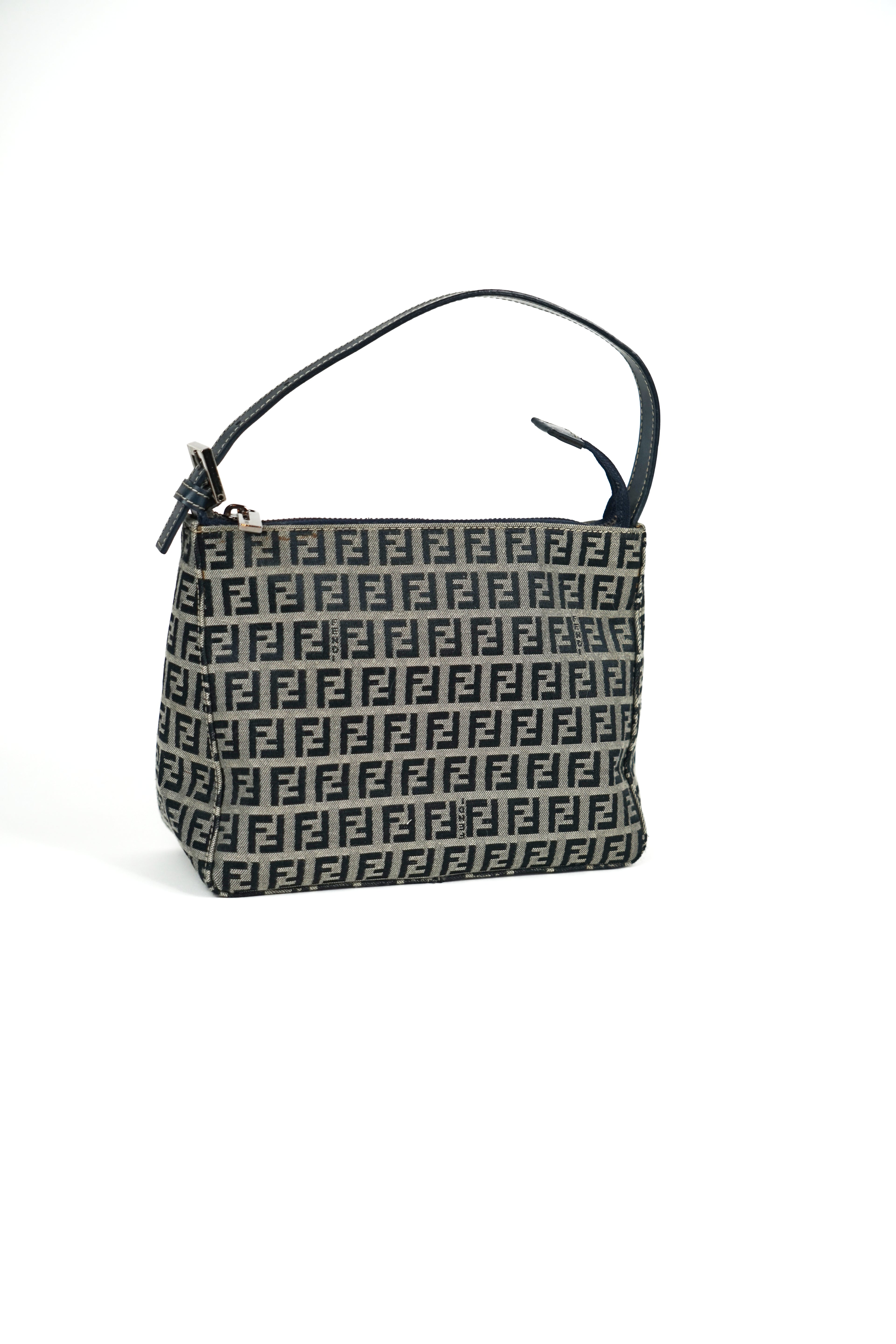 Fendi Navy Zucca Monogram Pochette