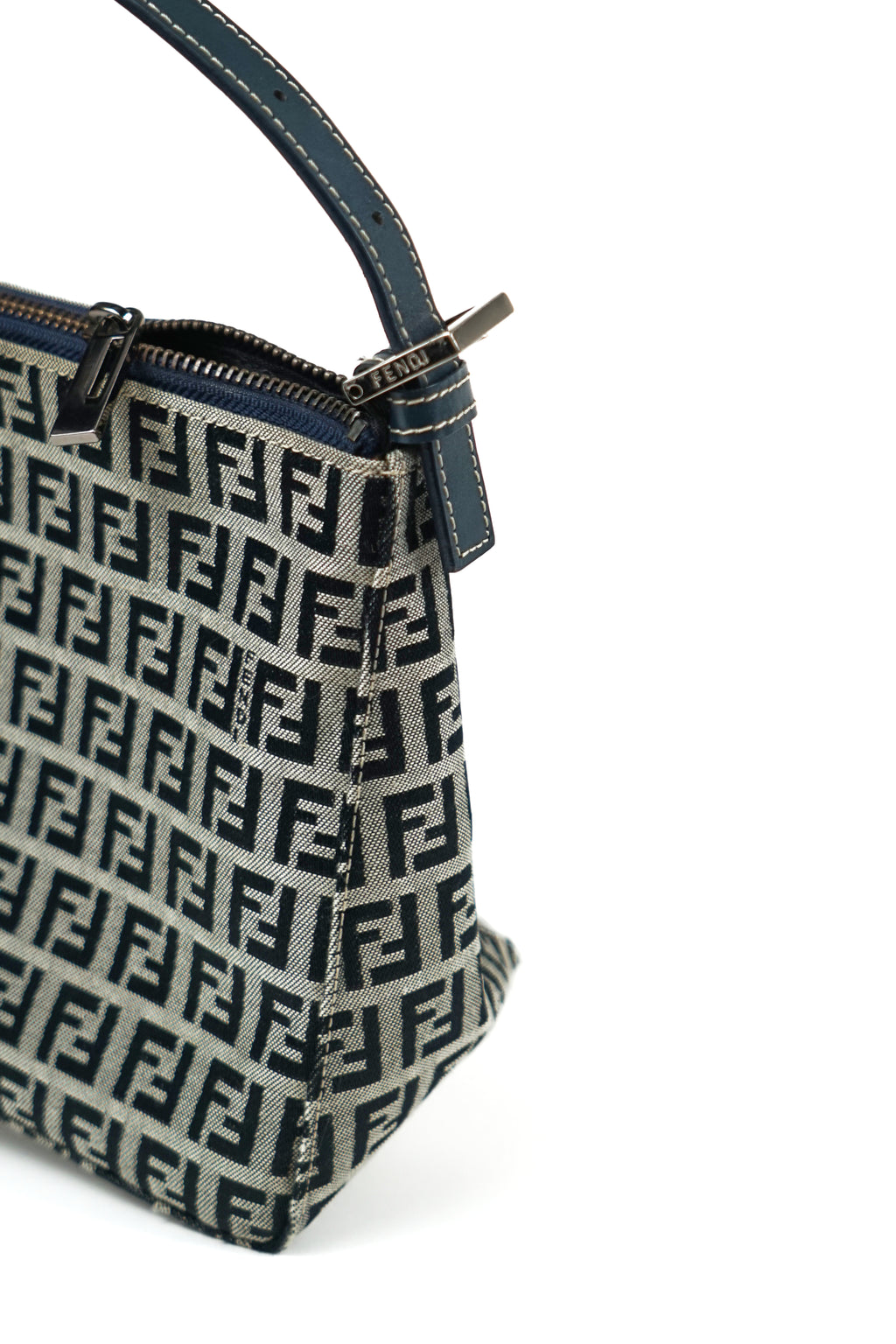 Fendi Navy Zucca Monogram Pochette