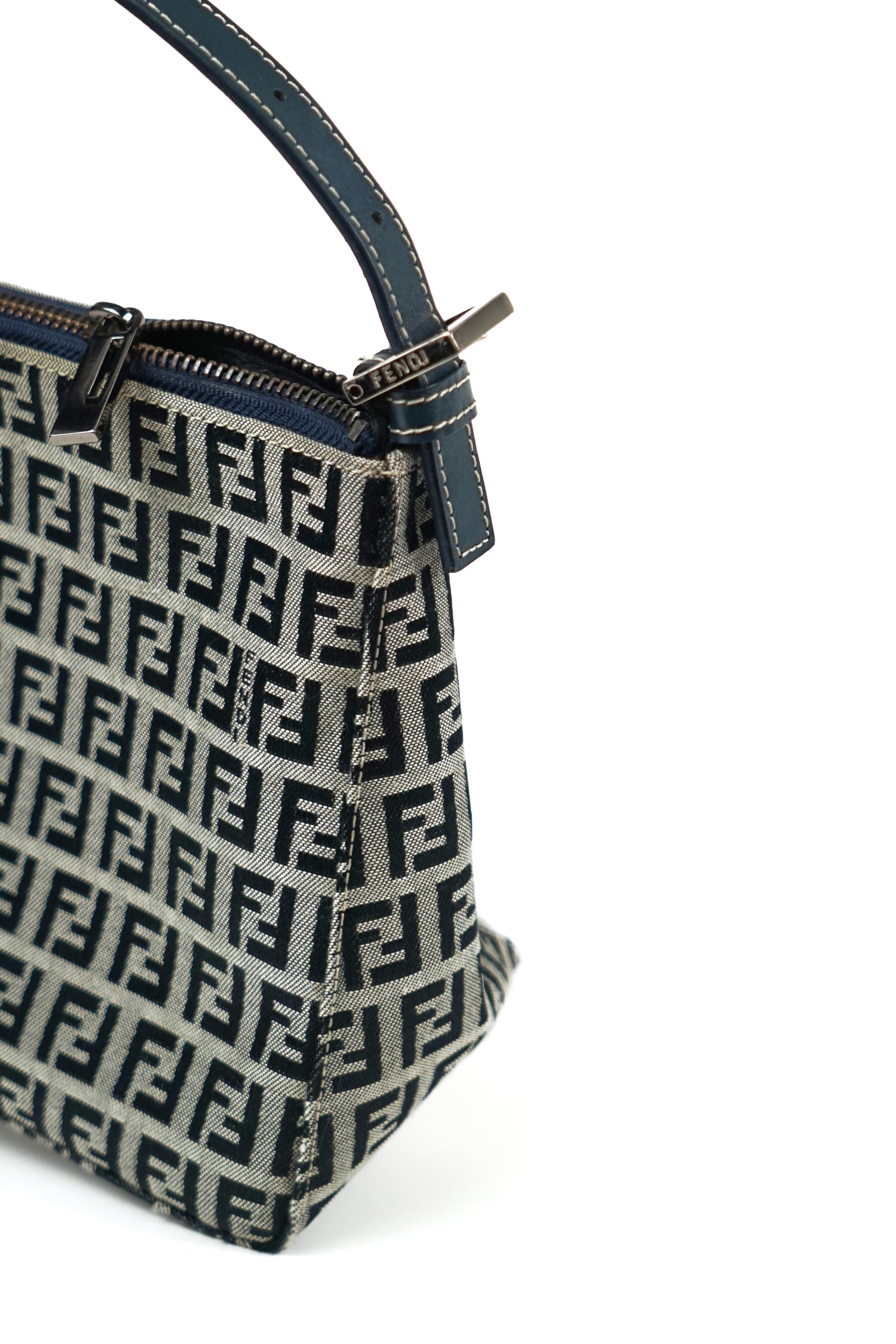 Fendi Navy Zucca Monogram Pochette