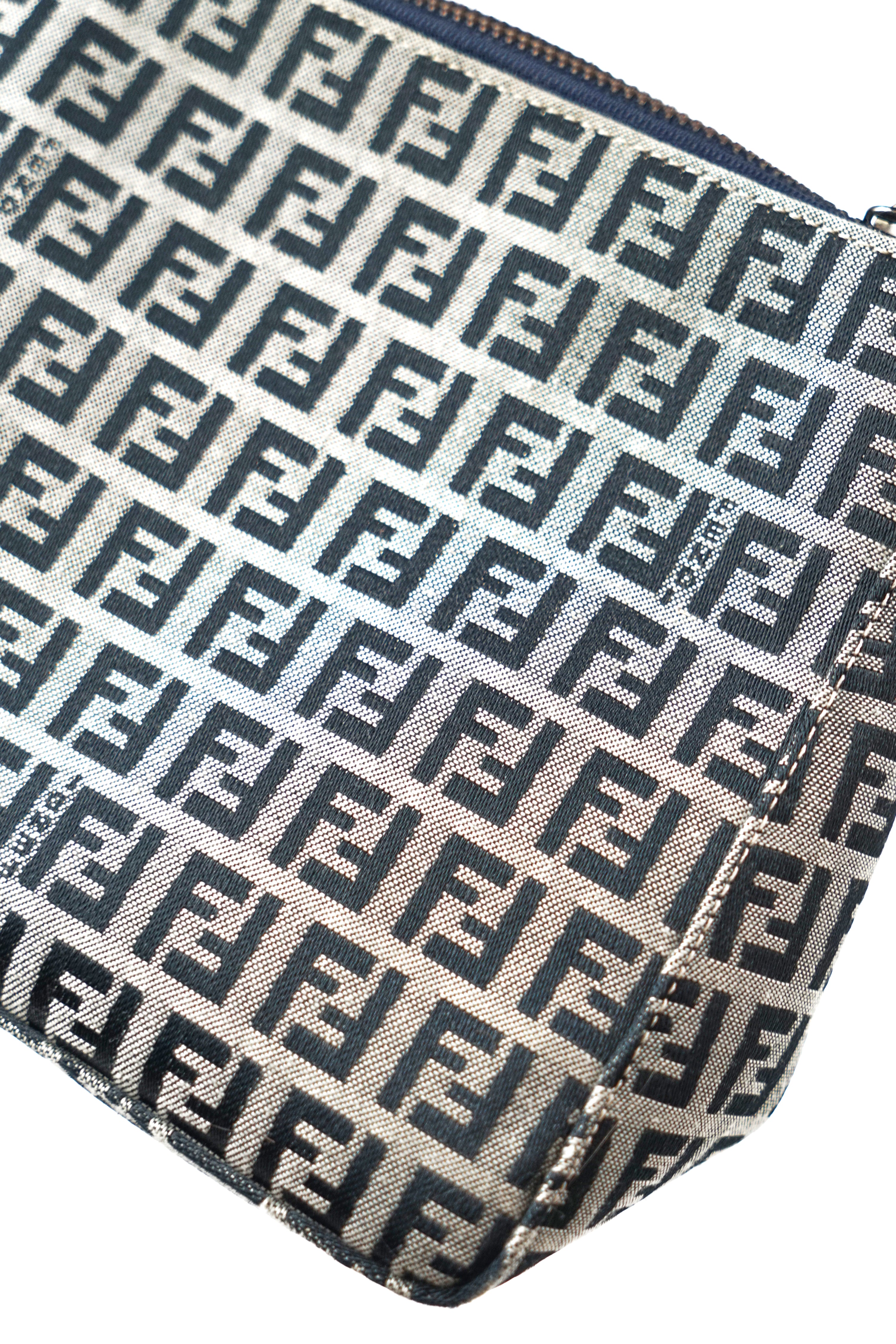 Fendi Navy Zucca Monogram Pochette