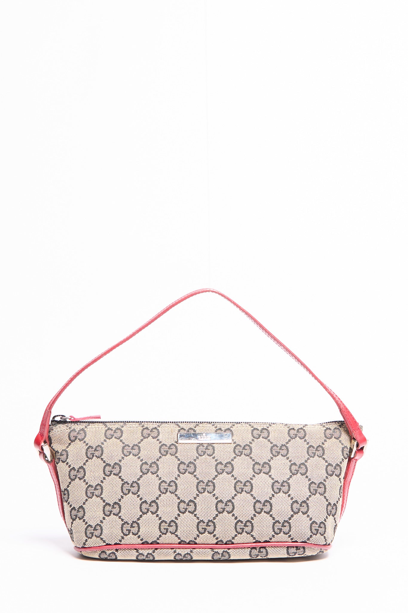Gucci Brown Red Piping Pochette