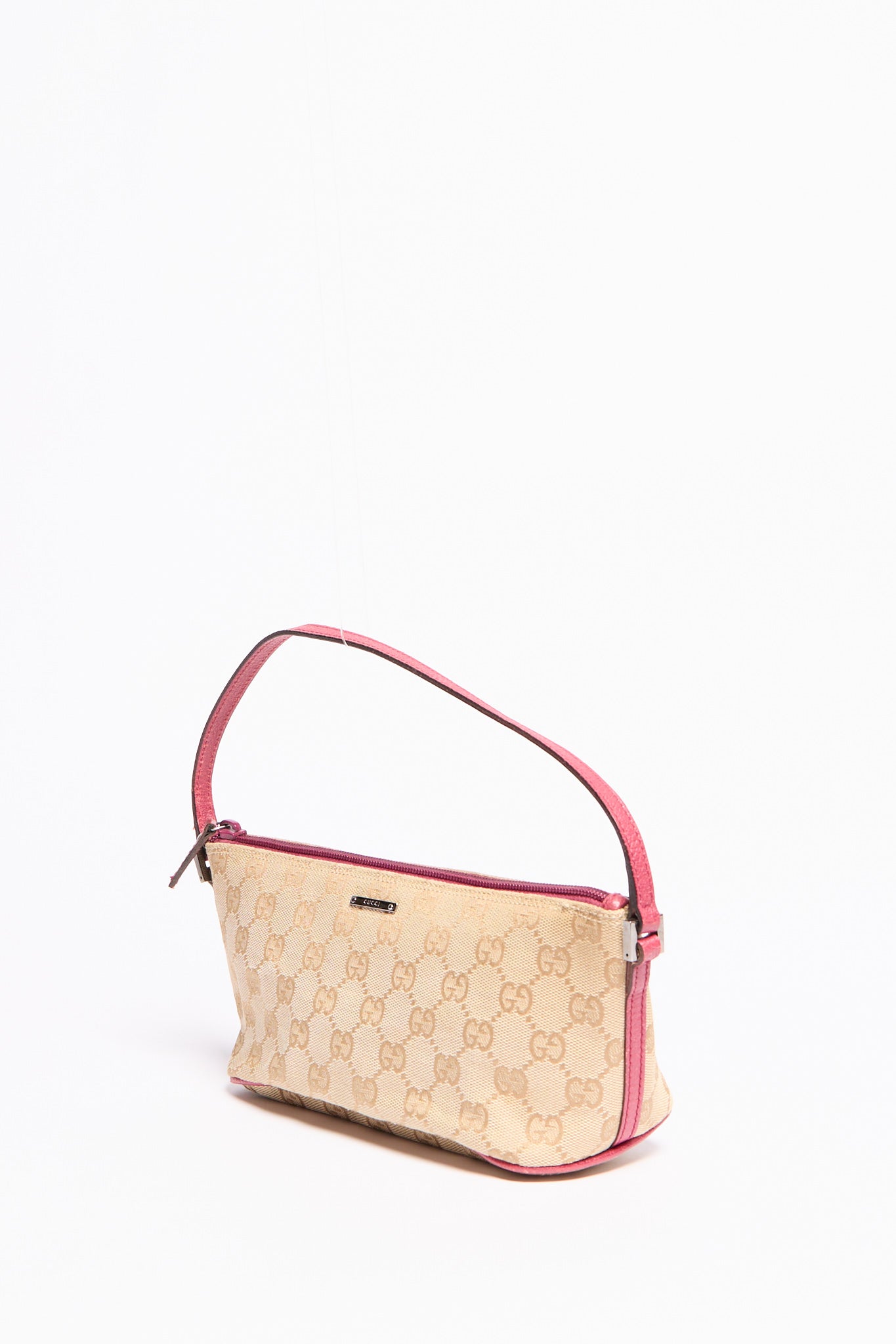 Gucci Tan and Pink Monogram Pochette