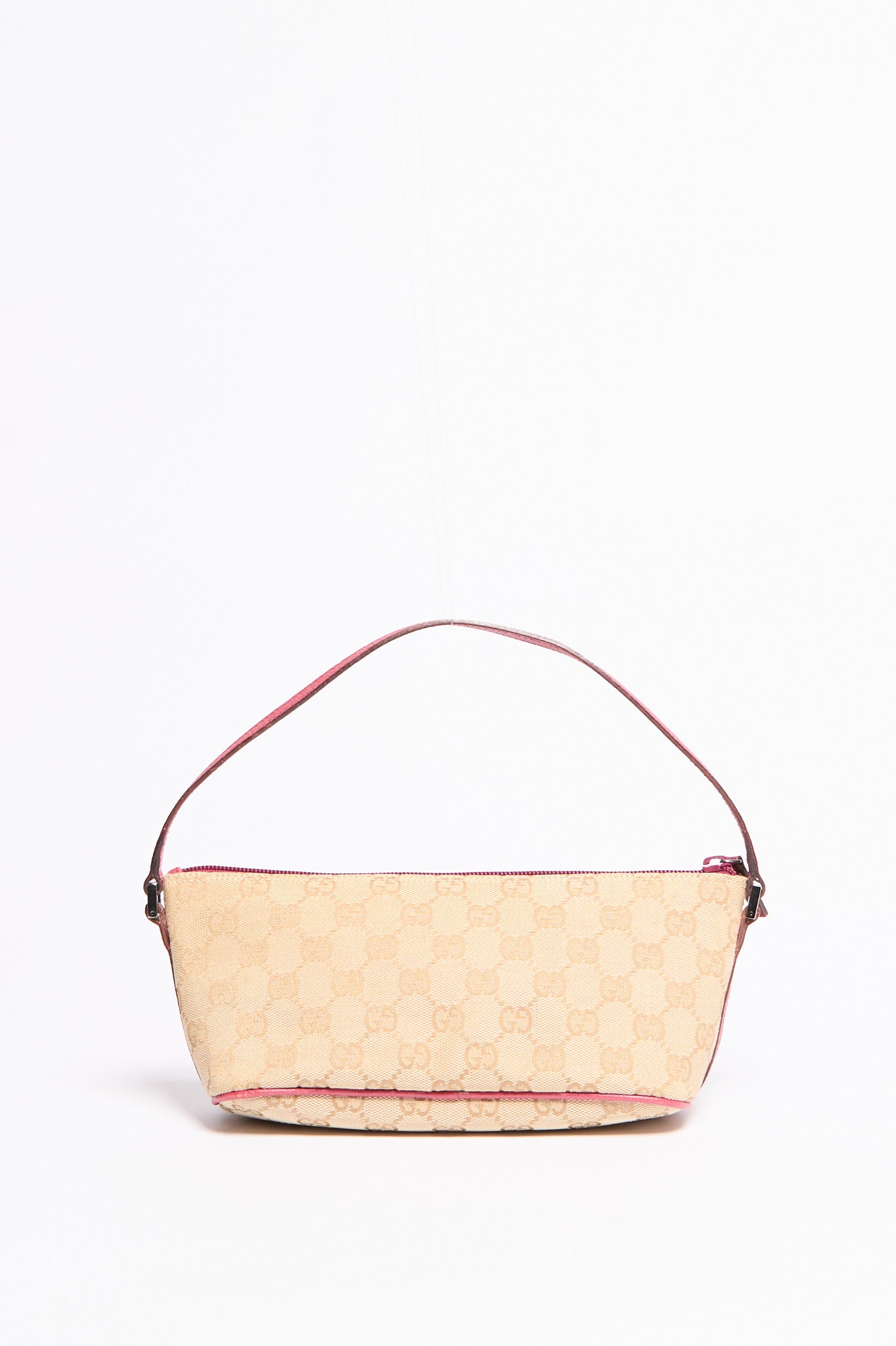 Gucci Tan and Pink Monogram Pochette