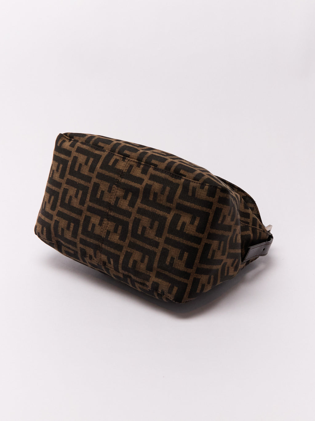 90's Fendi Mamma Foldover Baguette Brown Zucca Shoulder Bag