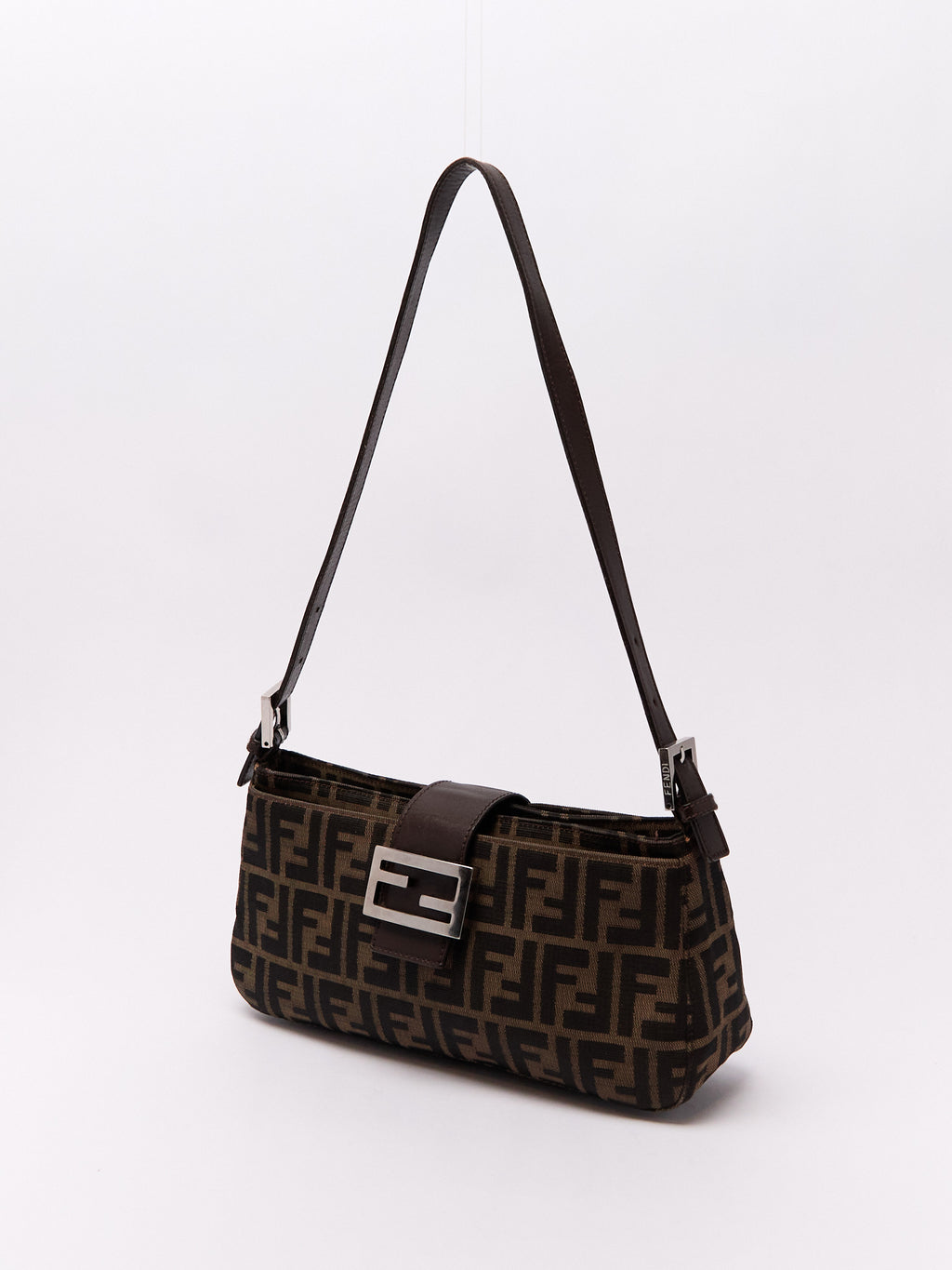 90's Fendi Baguette Brown Zucca Shoulder Bag