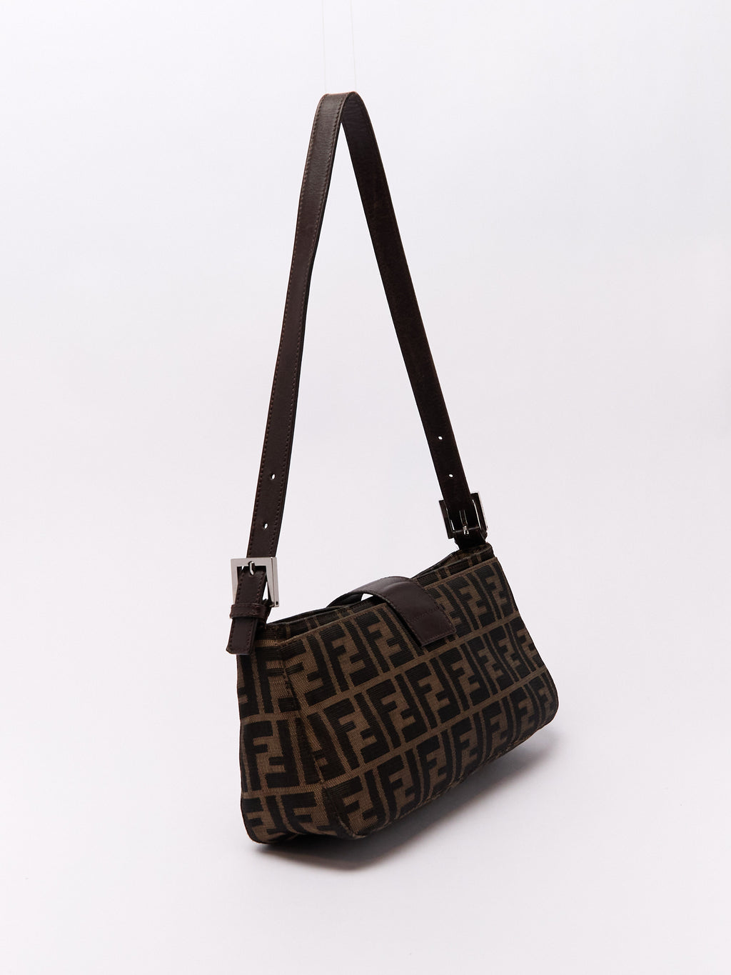 90's Fendi Baguette Brown Zucca Shoulder Bag