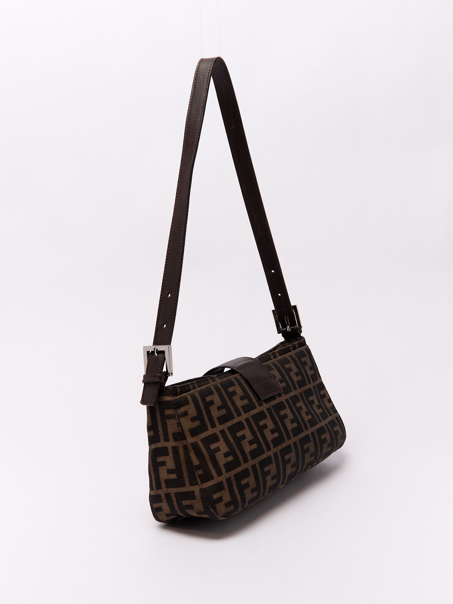 90's Fendi Baguette Brown Zucca Shoulder Bag