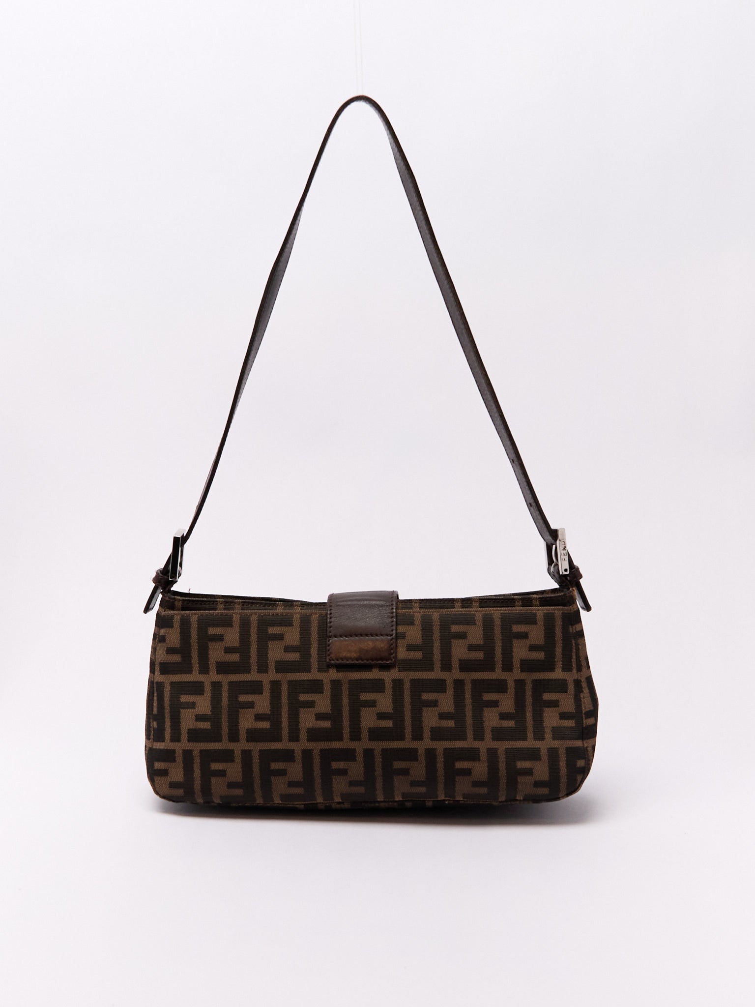 90's Fendi Baguette Brown Zucca Shoulder Bag