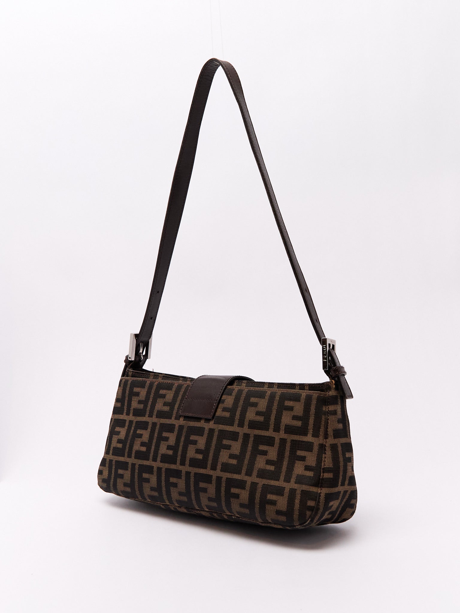 90's Fendi Baguette Brown Zucca Shoulder Bag