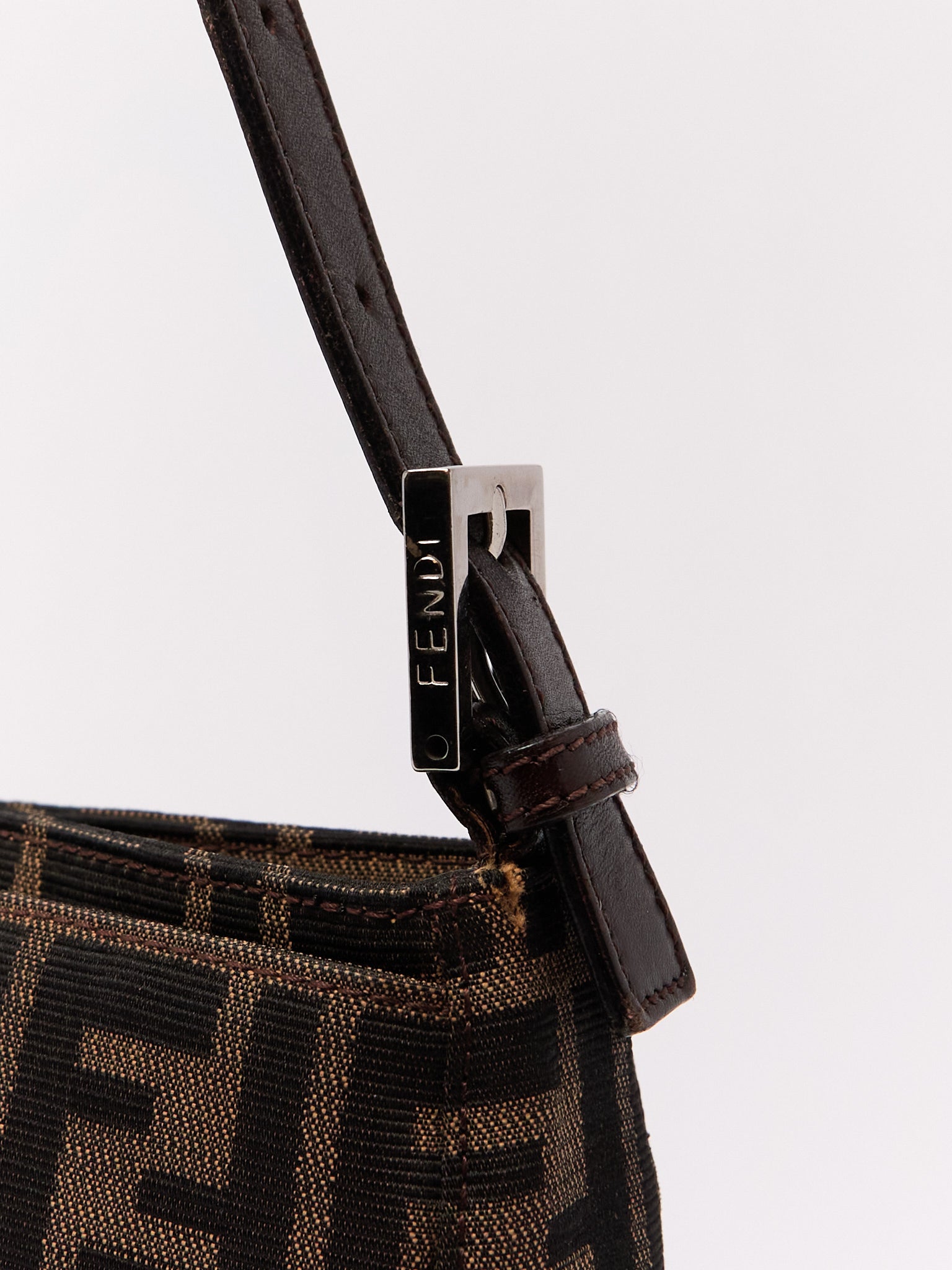 90's Fendi Baguette Brown Zucca Shoulder Bag