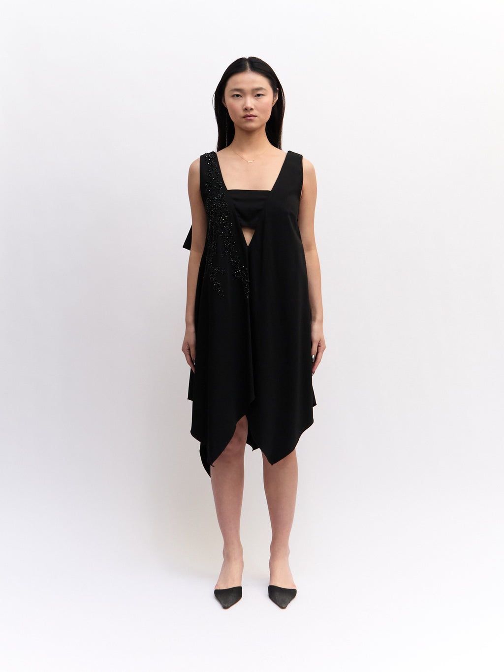 Cavalli Black Rhinestone Mini Dress