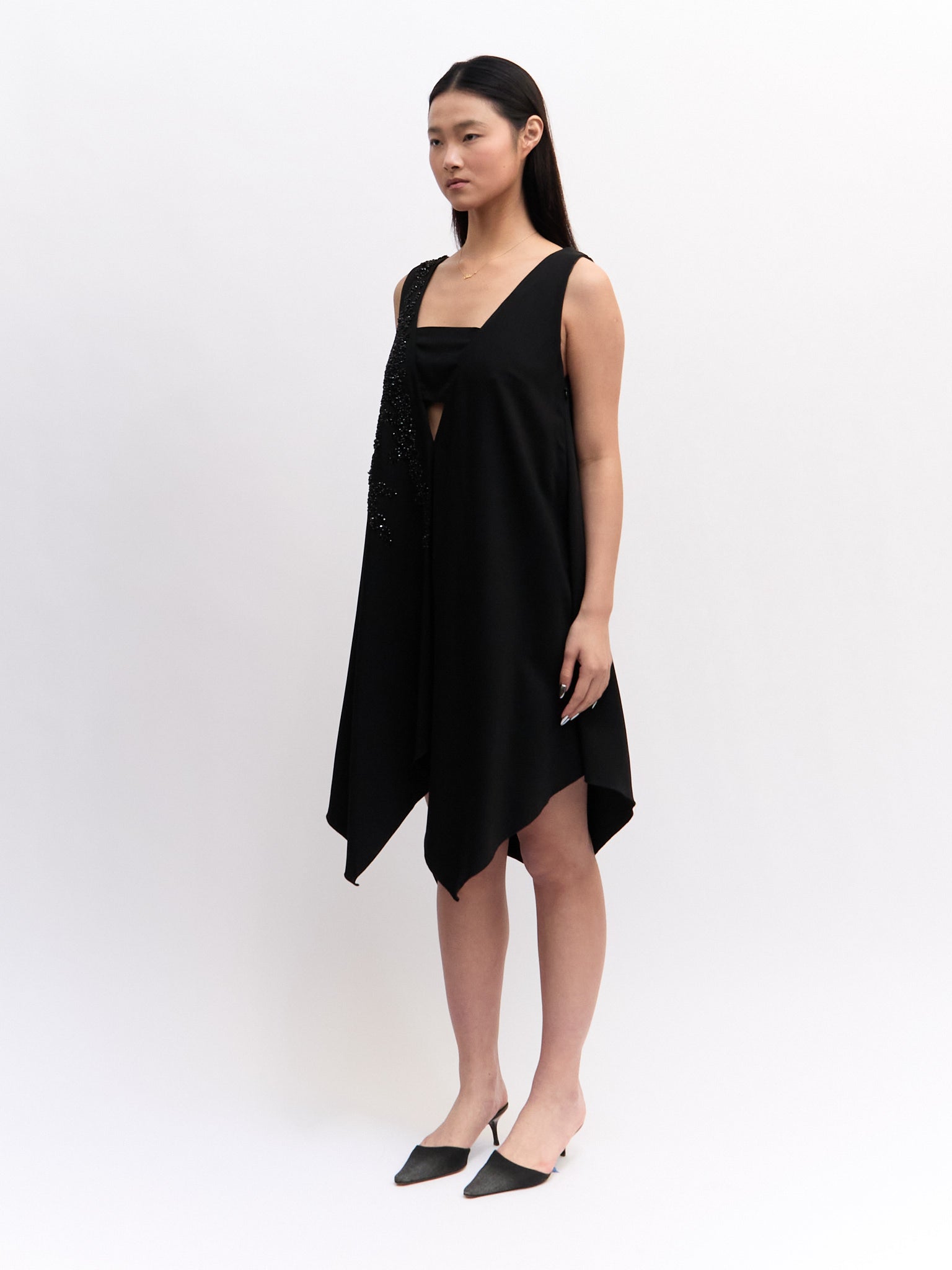 Cavalli Black Rhinestone Mini Dress