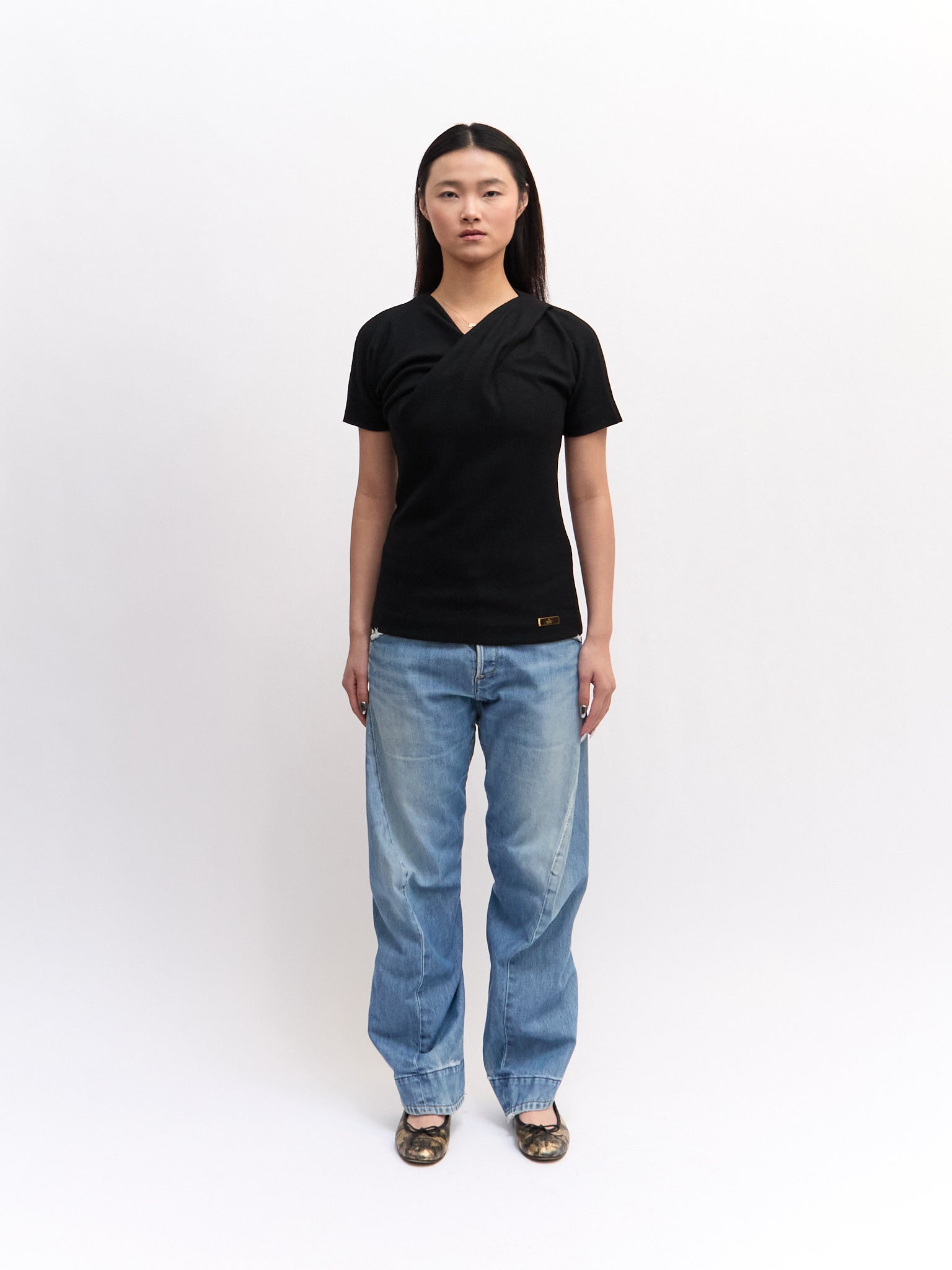 Gucci Black Draped Top
