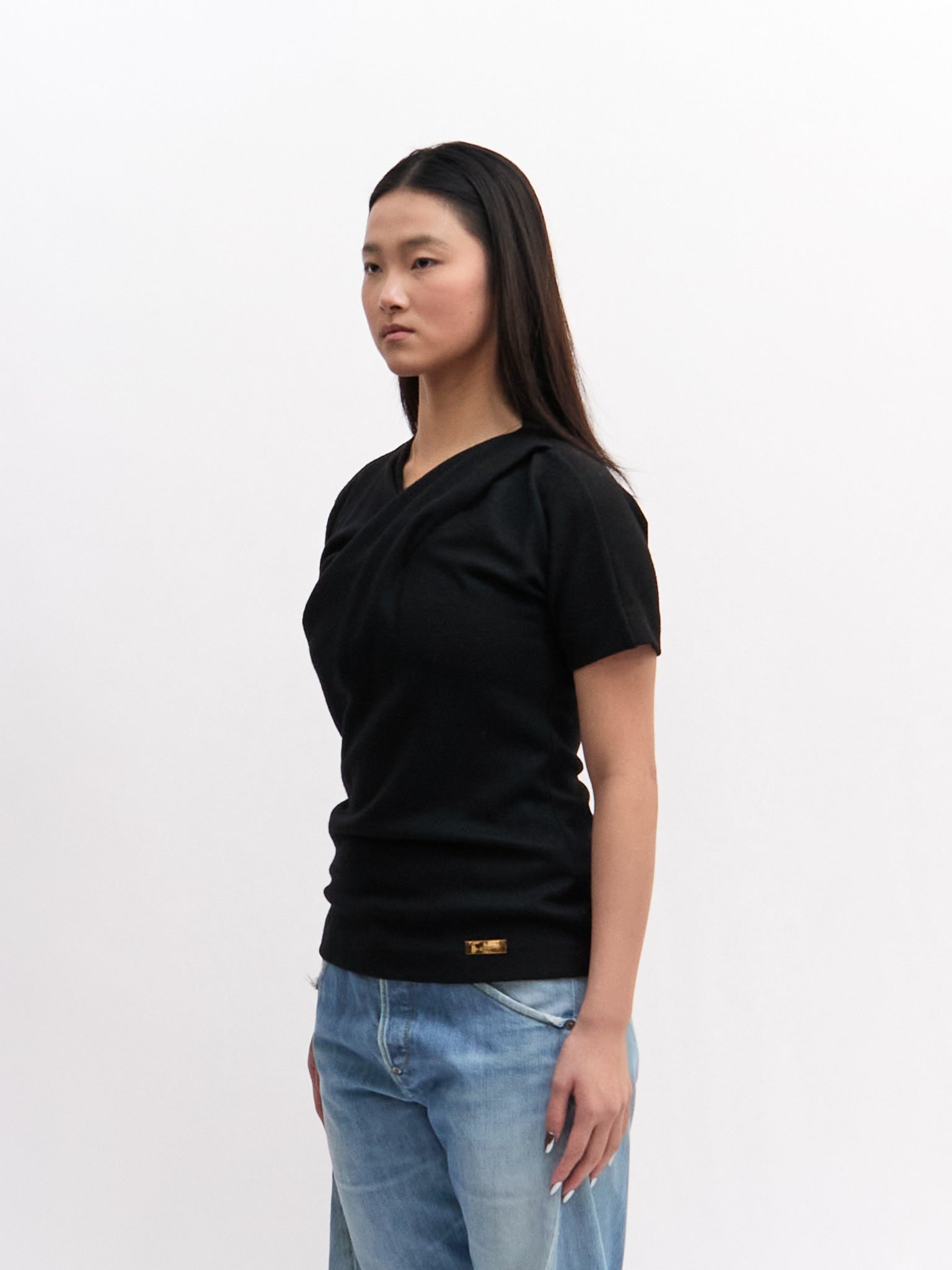 Gucci Black Draped Top