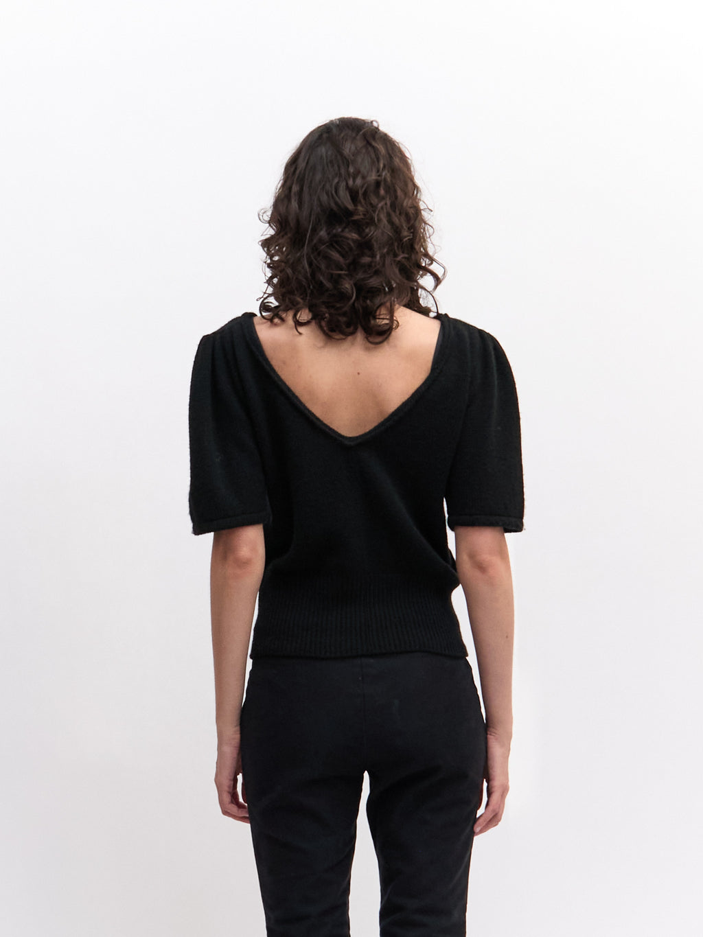 Prada Black Short Sleeve Knit Top