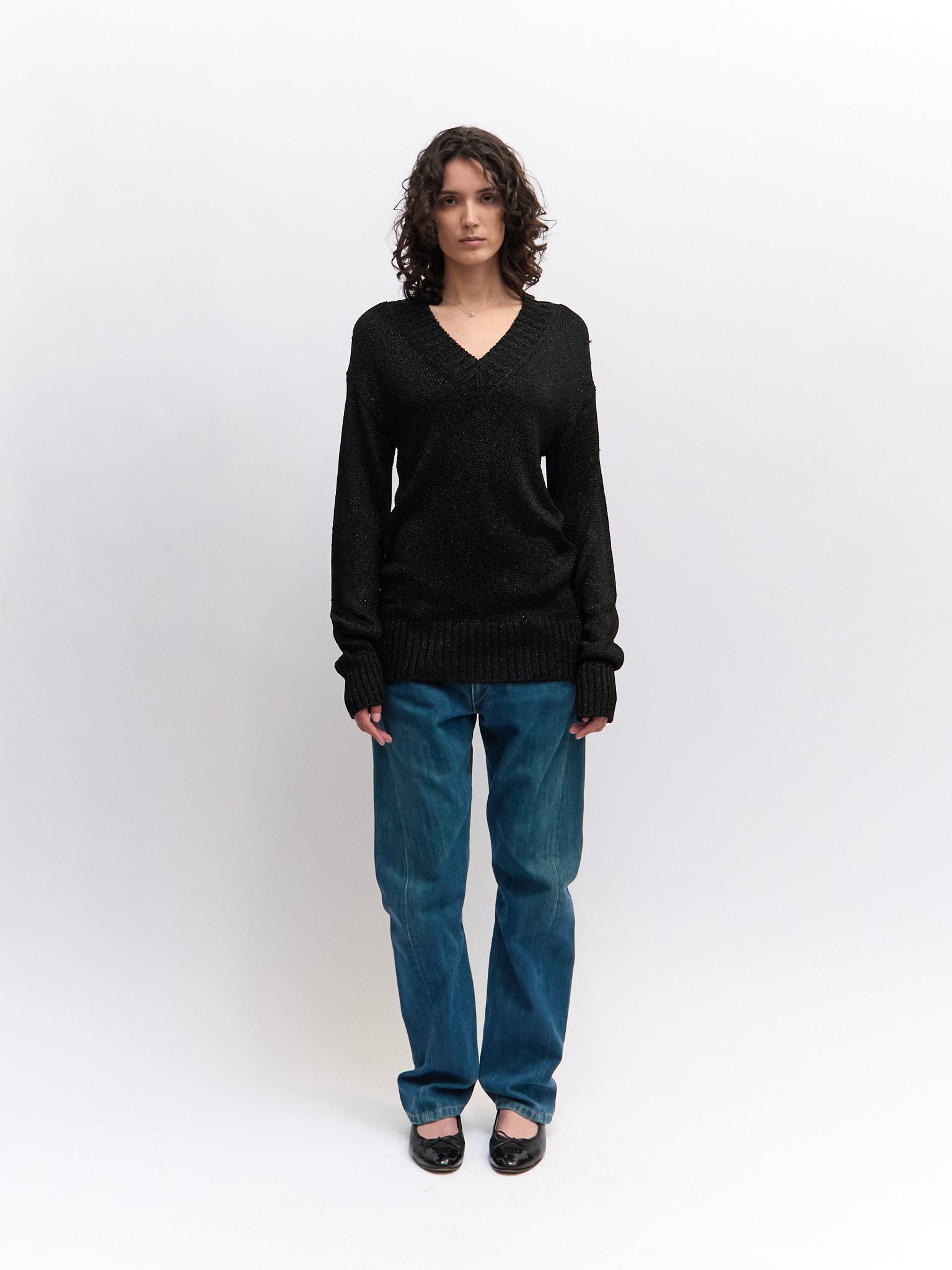 Dolce & Gabbana Black Shimmer Knit Sweater