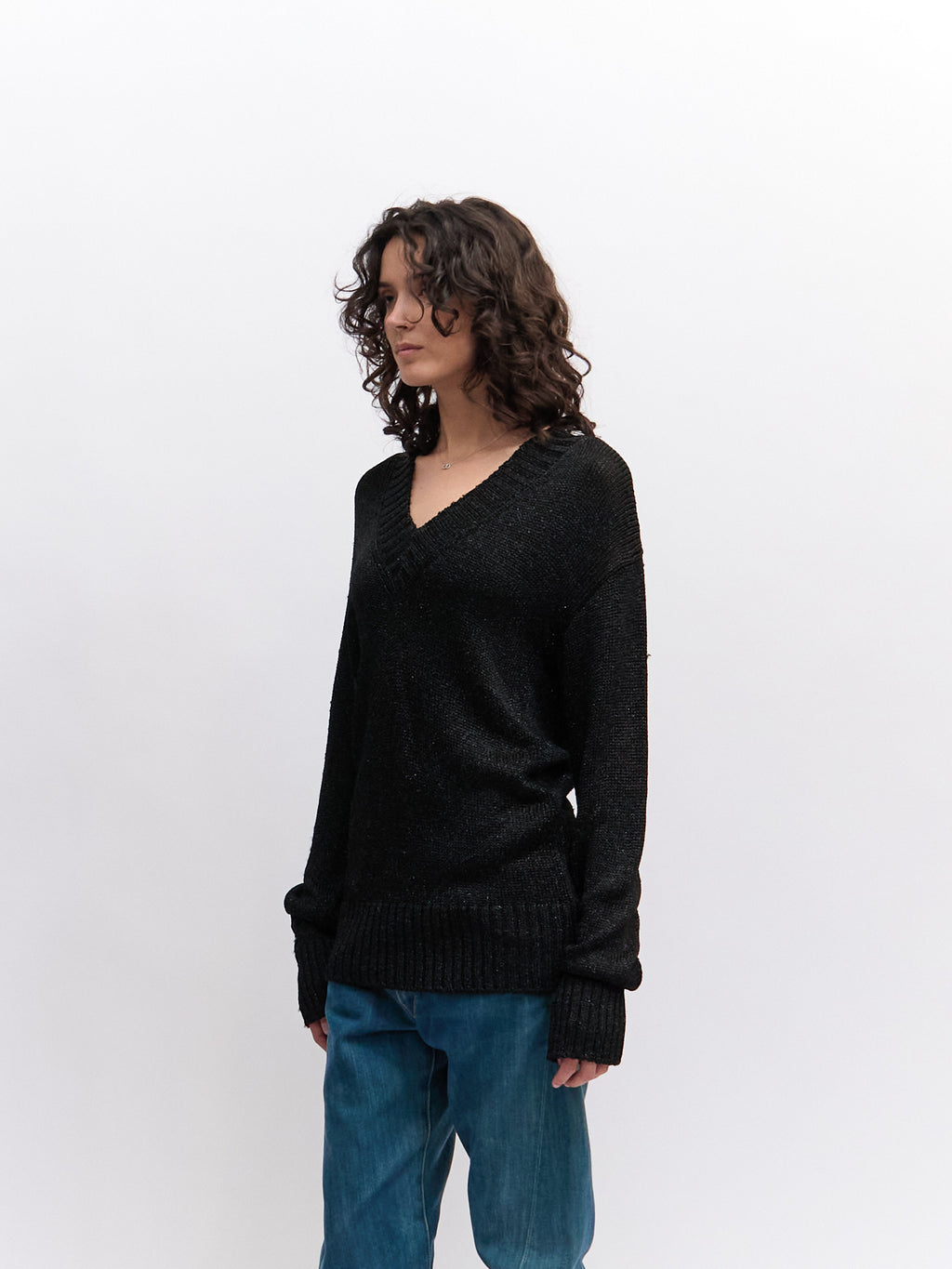 Dolce & Gabbana Black Shimmer Knit Sweater