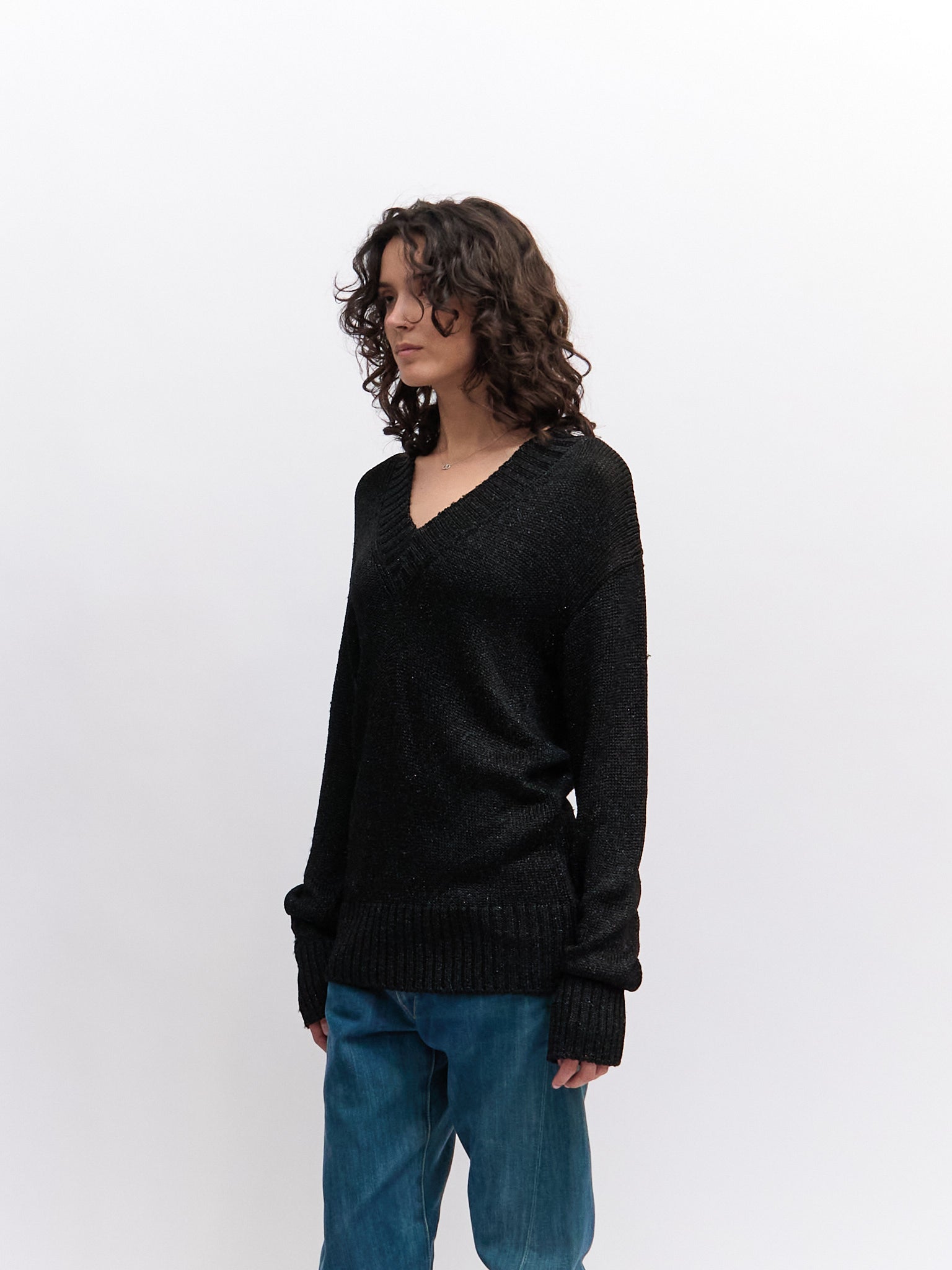 Dolce & Gabbana Black Shimmer Knit Sweater