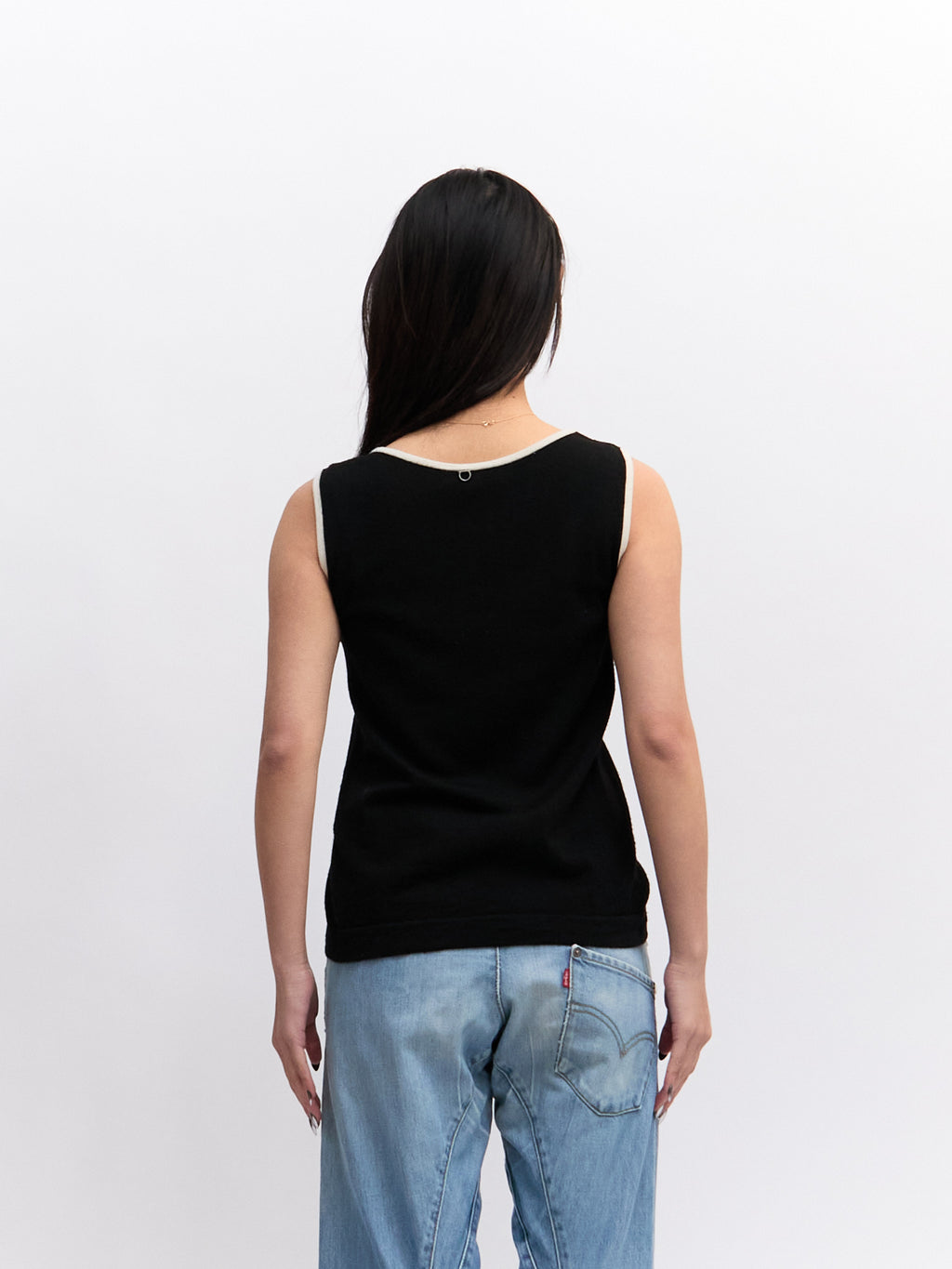 Salvatore Ferragamo Black White Knit Sweater