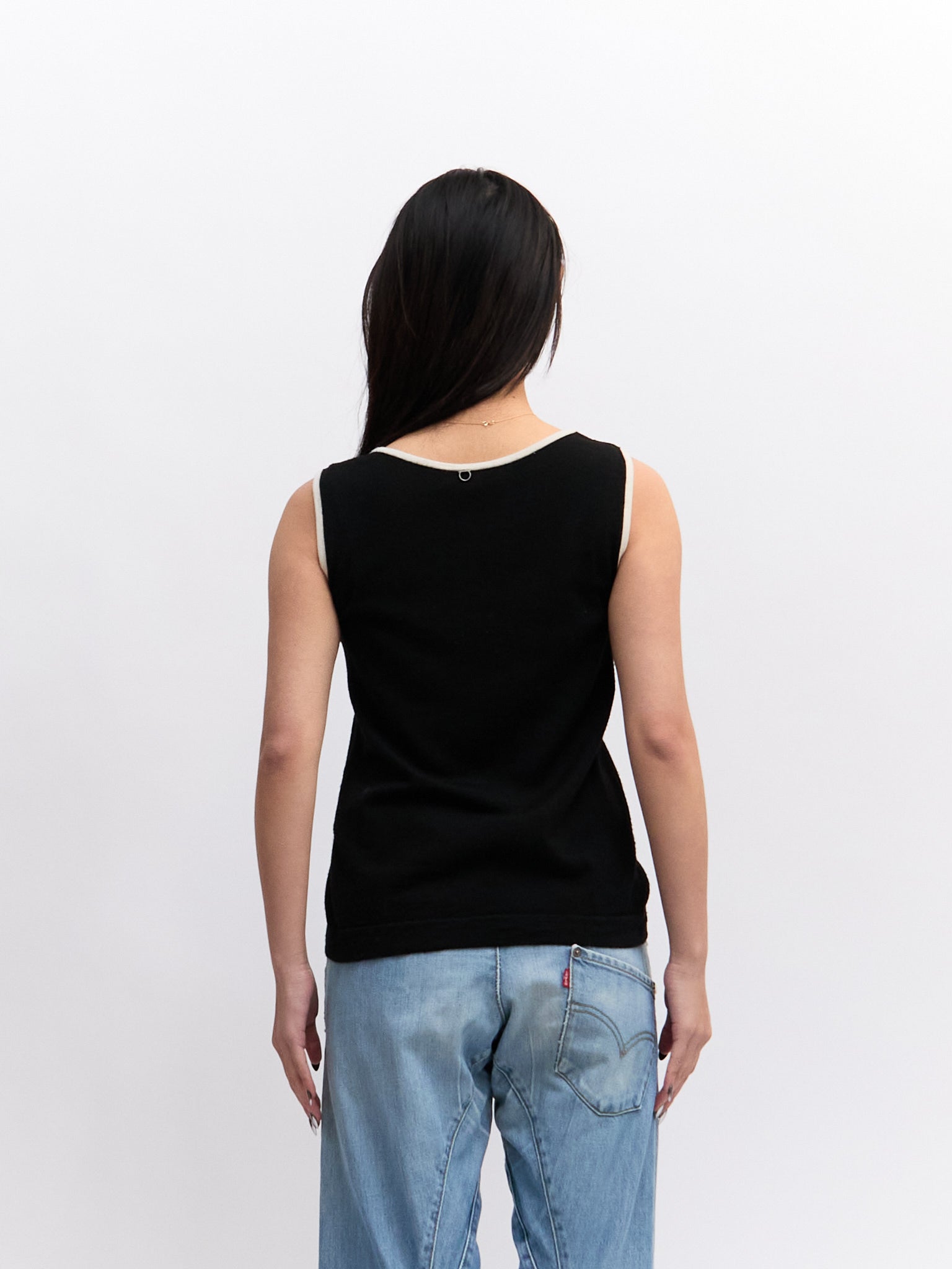 Salvatore Ferragamo Black White Knit Sweater