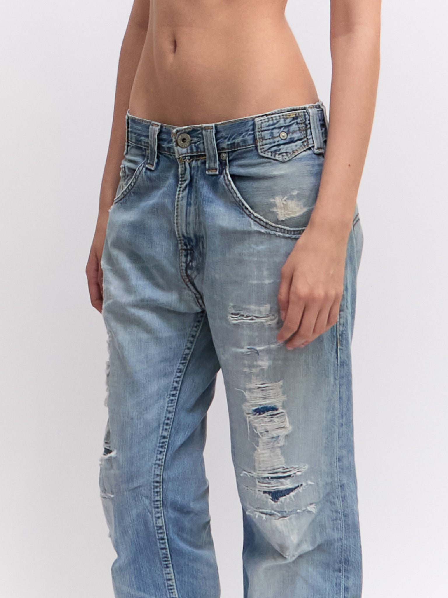 Levi’s Engineered Distressed Strap Jeans
