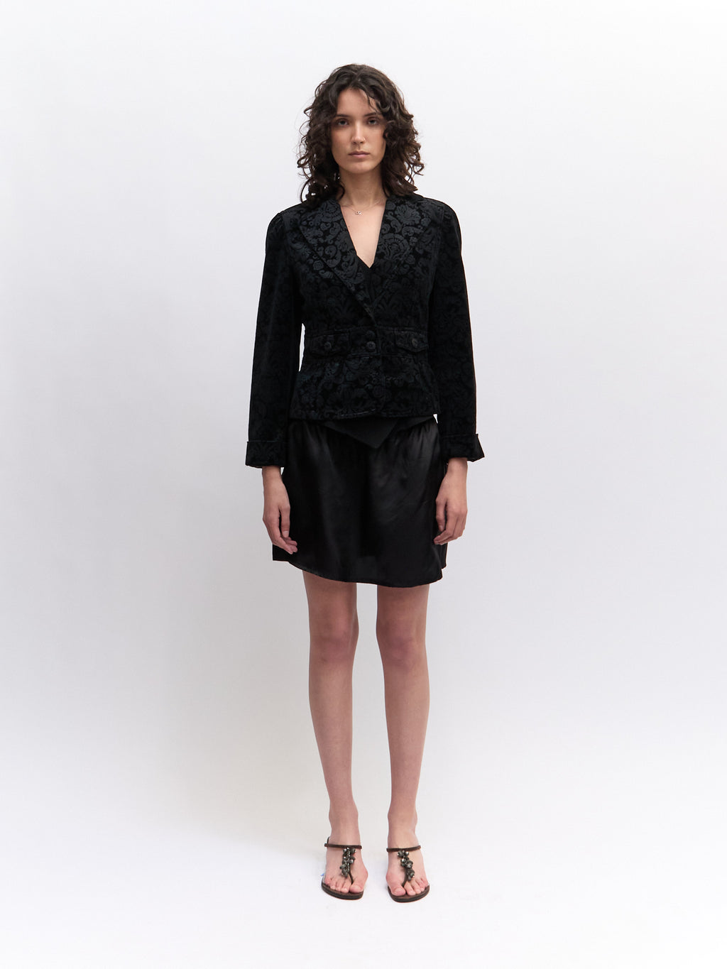 Vintage Black Brocade Jacket