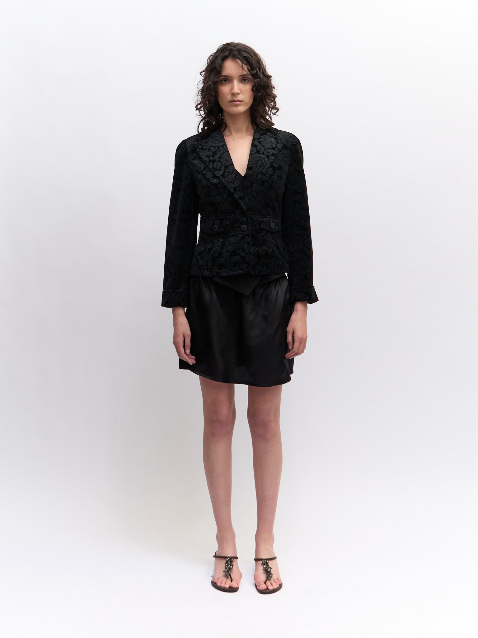 Vintage Black Brocade Jacket